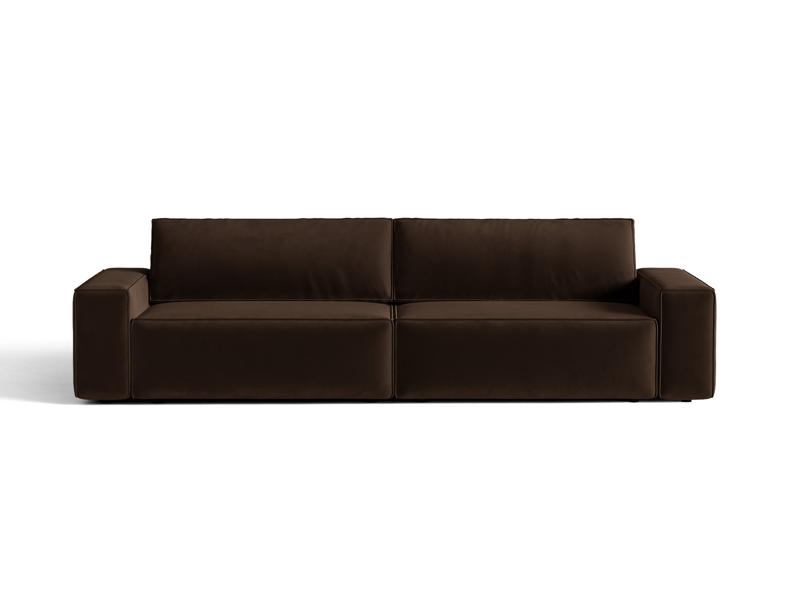Micadoni Jodie rozkladacia trojmiestna pohovka 247 × 107 cm - Zamat Bluvel (Blu48) - Tmavohnedá