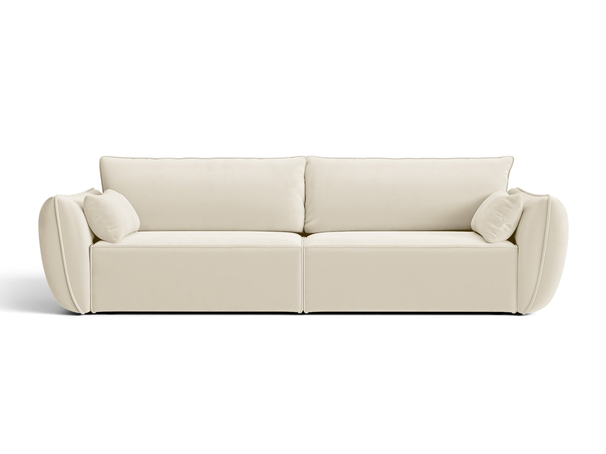 Micadoni Kaelle rozkladacia trojmiestna pohovka 244 × 103 cm - Zamat Bluvel (Blu22) - Svetlobéžová