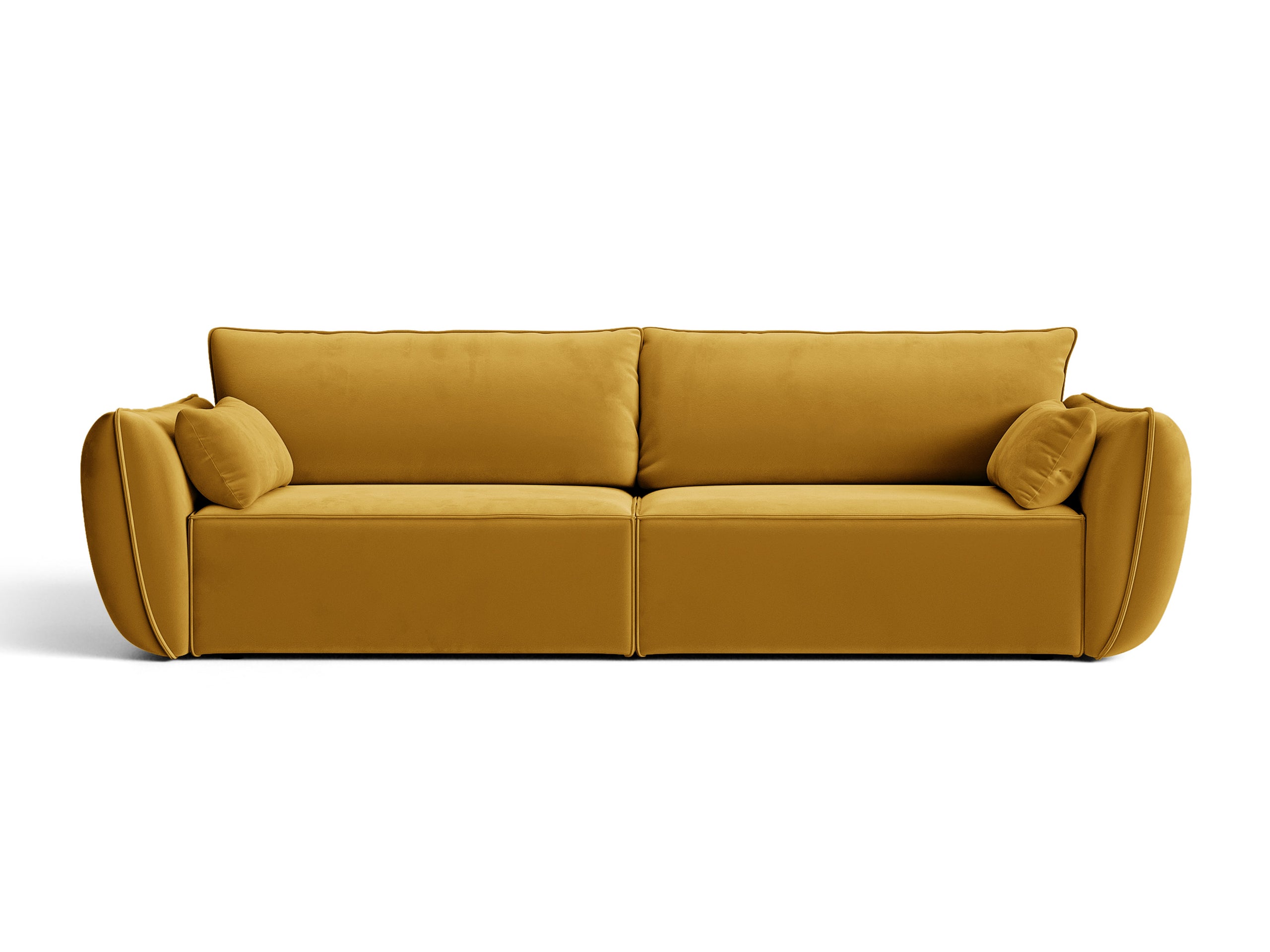 Micadoni Kaelle rozkladacia trojmiestna pohovka 244 × 103 cm - Zamat Bluvel (Blu68) - Žltá