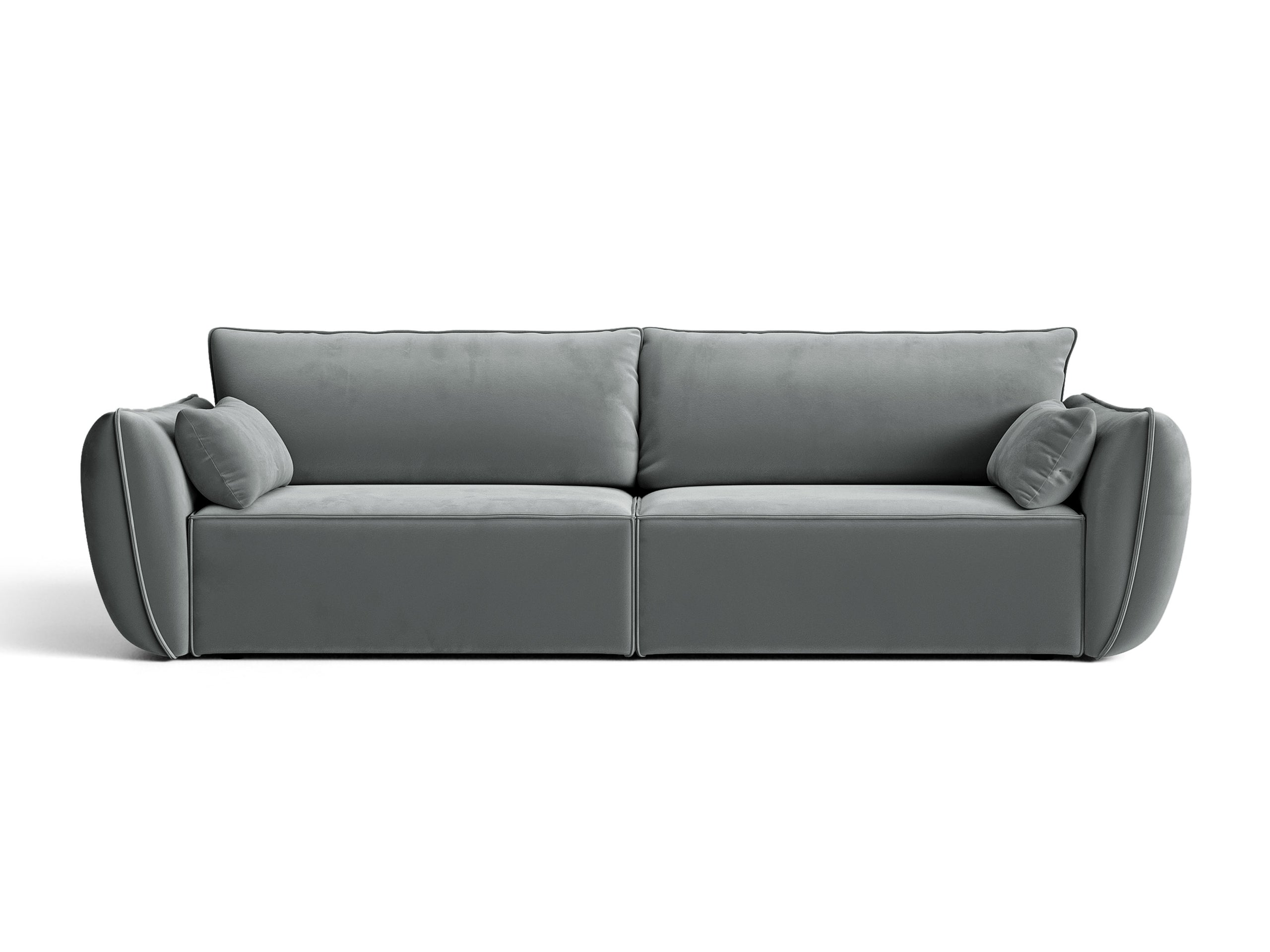 Micadoni Kaelle rozkladacia trojmiestna pohovka 244 × 103 cm - Zamat Bluvel (Blu10) - Sivá