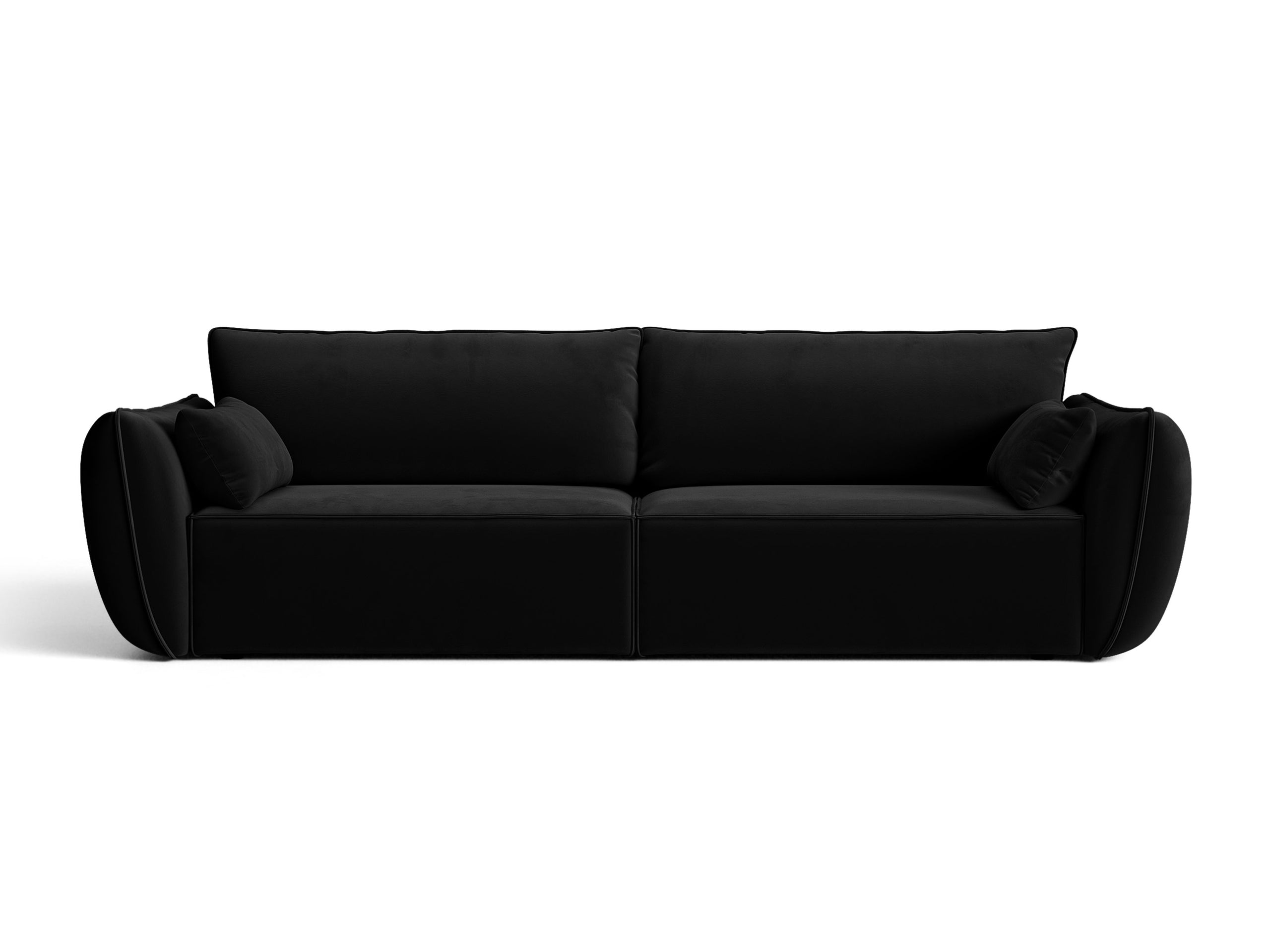 Micadoni Kaelle rozkladacia trojmiestna pohovka 244 × 103 cm - Zamat Bluvel (Blu19) - Čierna