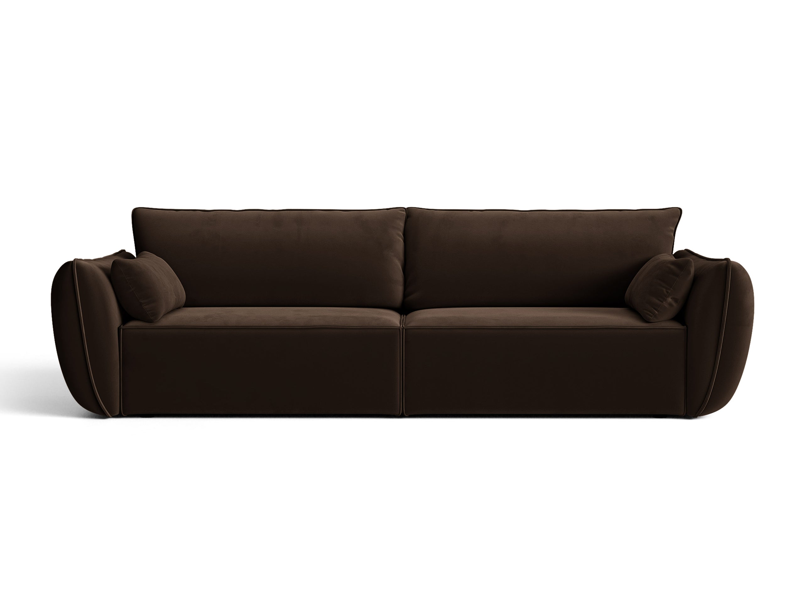 Micadoni Kaelle rozkladacia trojmiestna pohovka 244 × 103 cm - Zamat Bluvel (Blu48) - Tmavohnedá