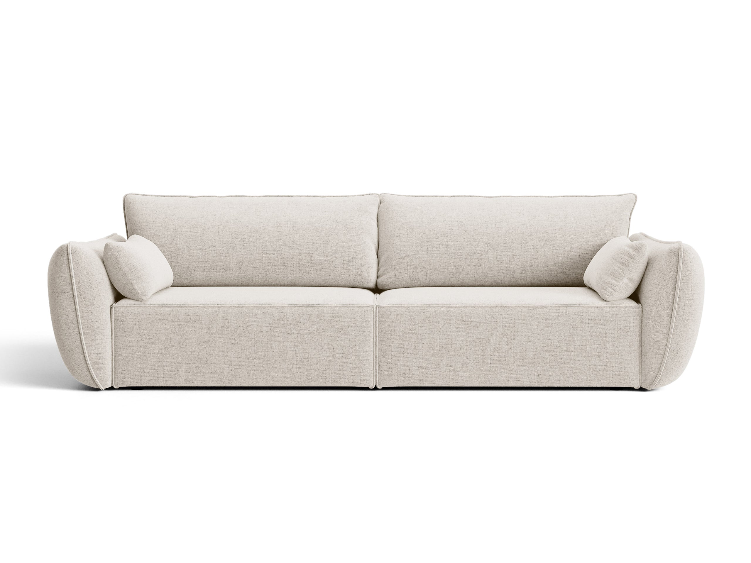 Micadoni Kaelle rozkladacia trojmiestna pohovka 244 × 103 cm - Štrukturovaná látka Moly (Mol02) - Svetlobéžová