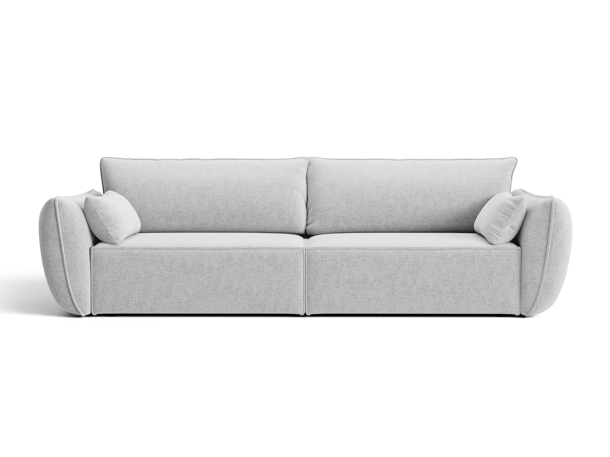 Micadoni Kaelle rozkladacia trojmiestna pohovka 244 × 103 cm - Štrukturovaná látka Moly (Mol70) - Svetlosivá
