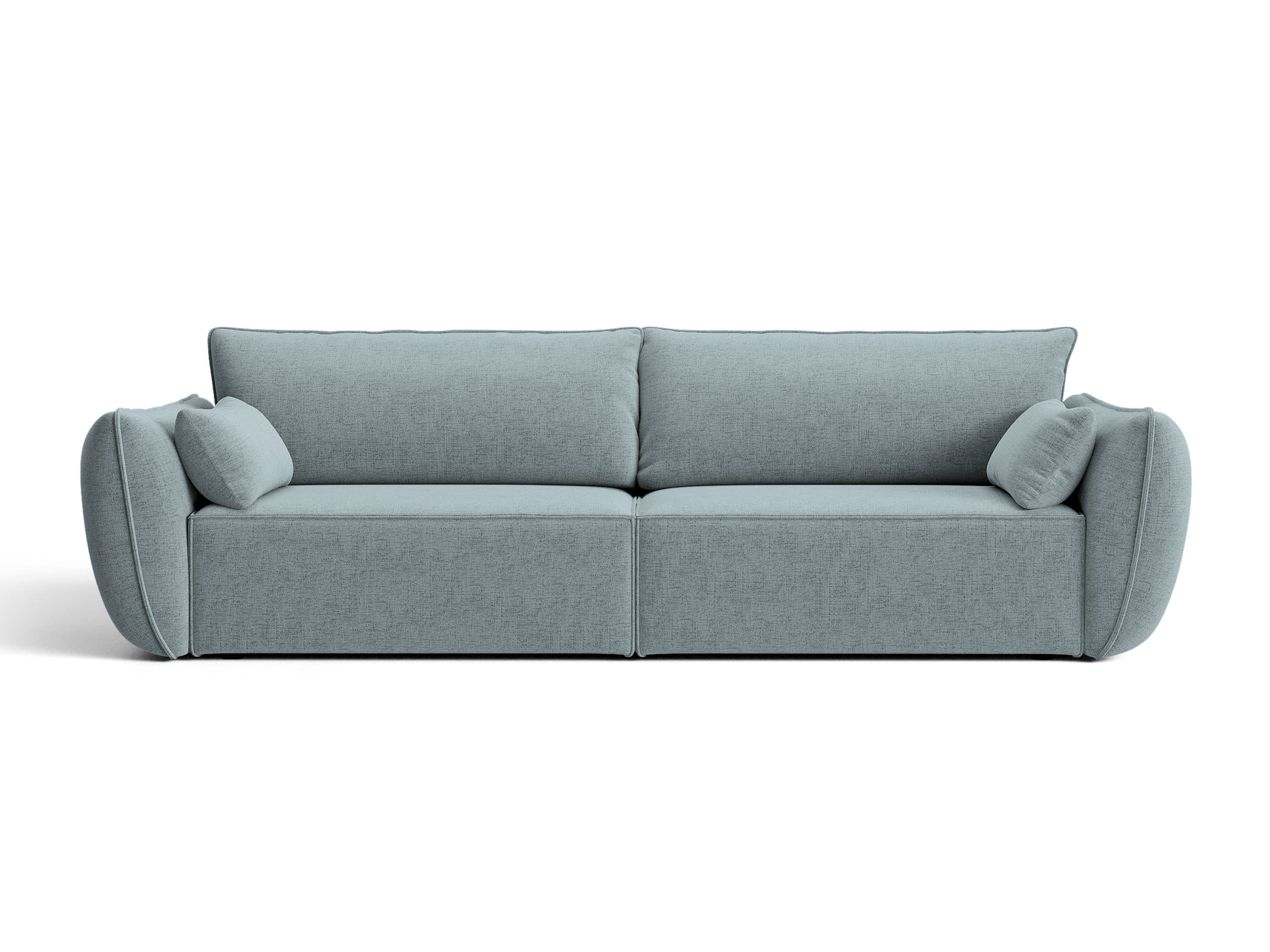 Micadoni Kaelle rozkladacia trojmiestna pohovka 244 × 103 cm - Štrukturovaná látka Moly (Mol74) - Svetlomodrá