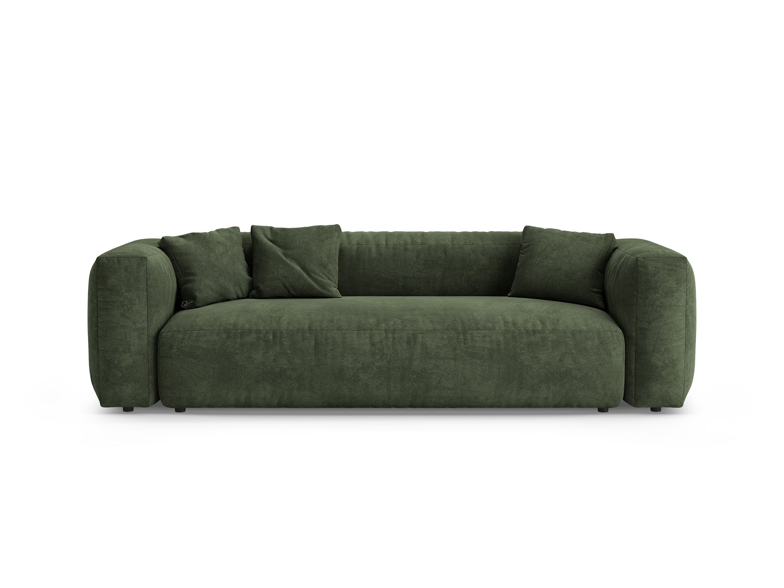 Micadoni Martina rozkladacia trojmiestna pohovka 264 × 106 cm - Zamat Vogue (Vog11) - Zelená - Variant 106x75x264