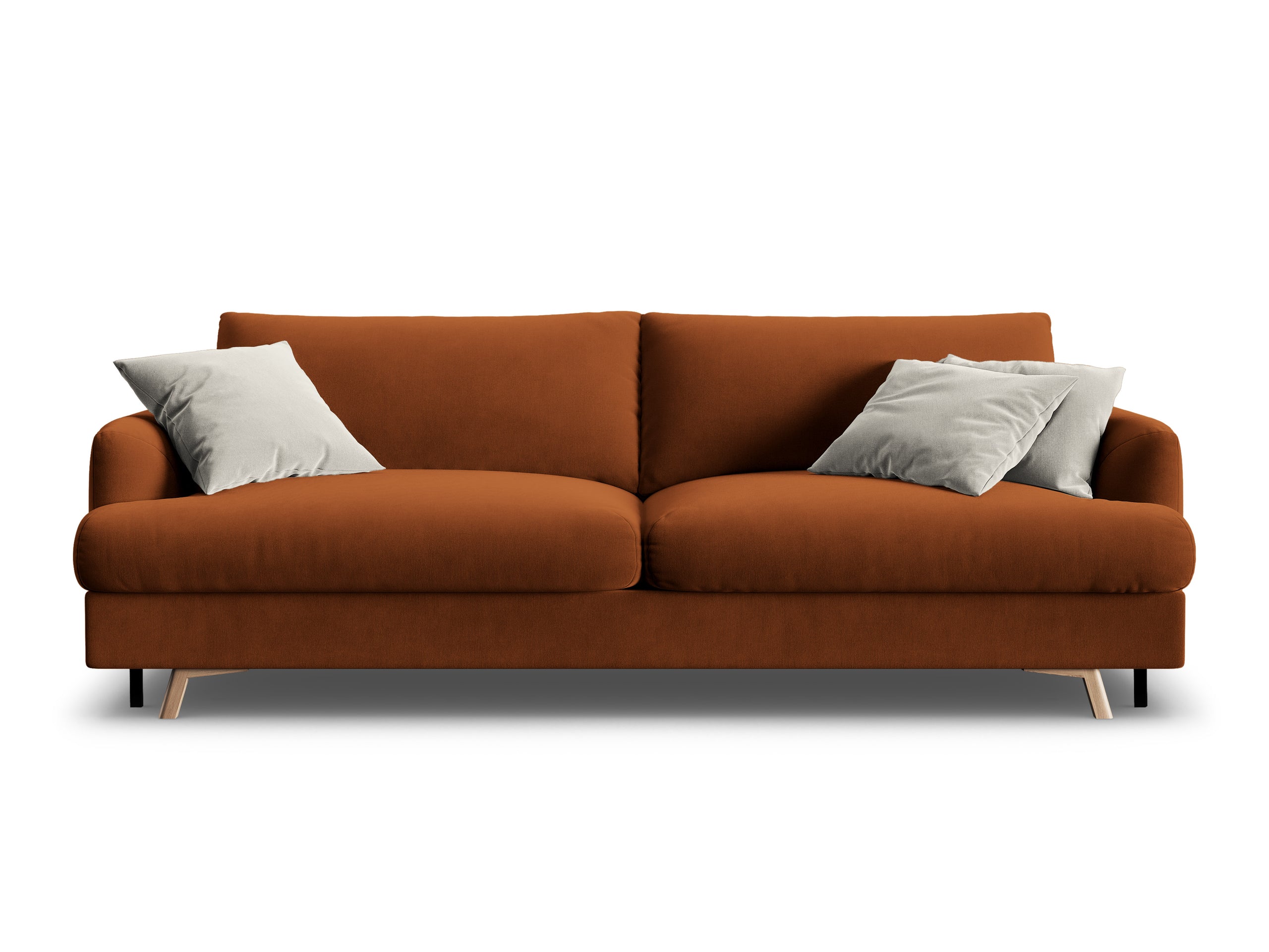Micadoni Naomi rozkladacia trojmiestna pohovka 233 × 110 cm - Zamat Salvador (Sal14) - Terakotová