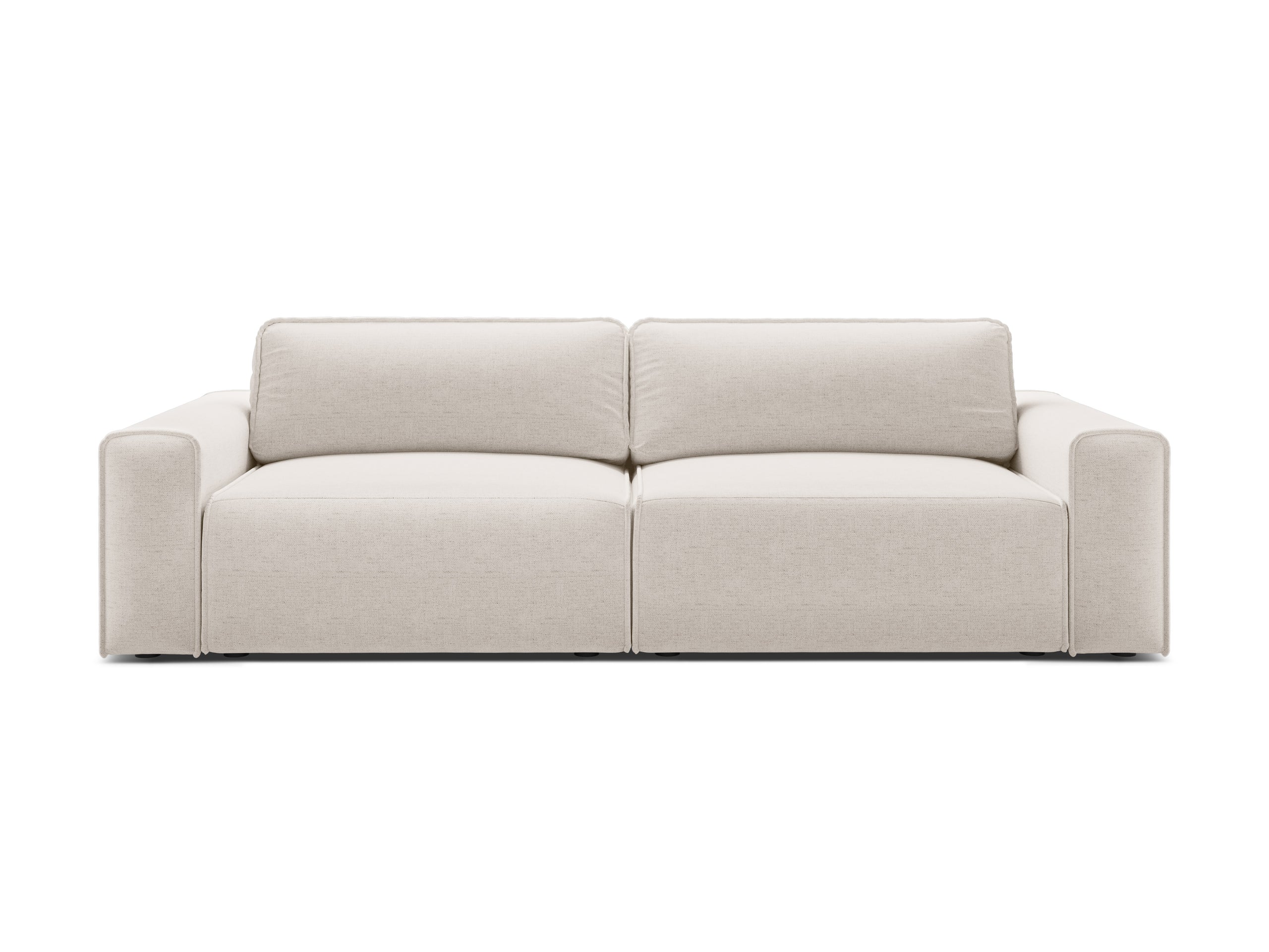 Micadoni Victor rozkladacia trojmiestna pohovka 246 × 100 cm - Štrukturovaná látka Moly (Mol02) - Svetlobéžová