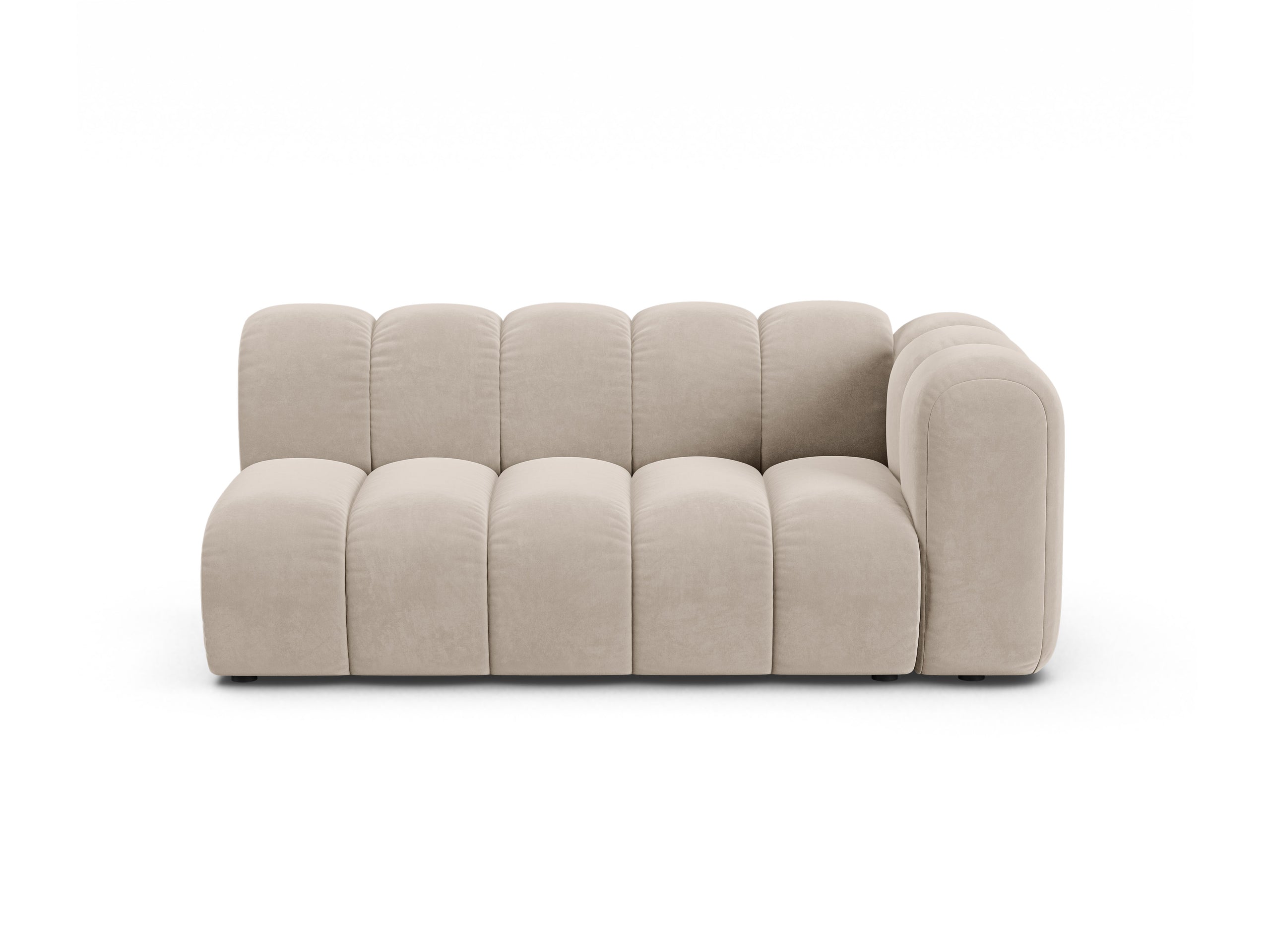 Micadoni Lupine modul sedačky s podrúčkou 175 × 95 cm - Zamat Salvador (Sal1) - Béžová - Pravé prevedenie