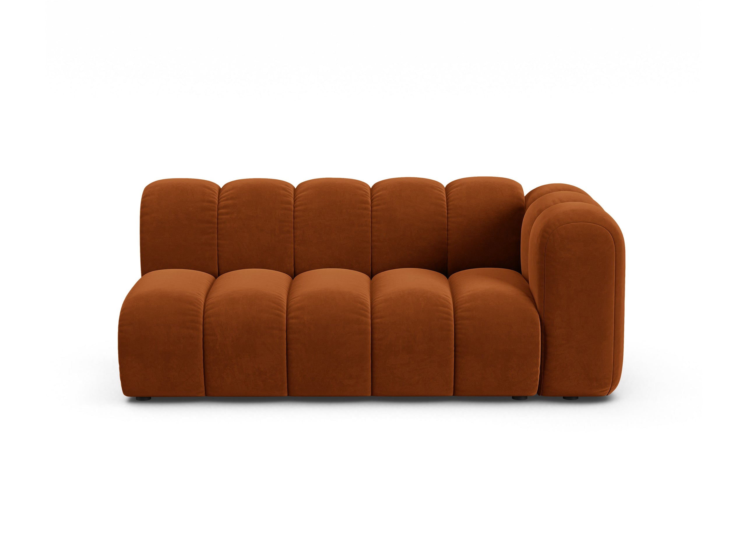 Micadoni Lupine modul sedačky s podrúčkou 175 × 95 cm - Zamat Salvador (Sal14) - Terakotová - Pravé prevedenie