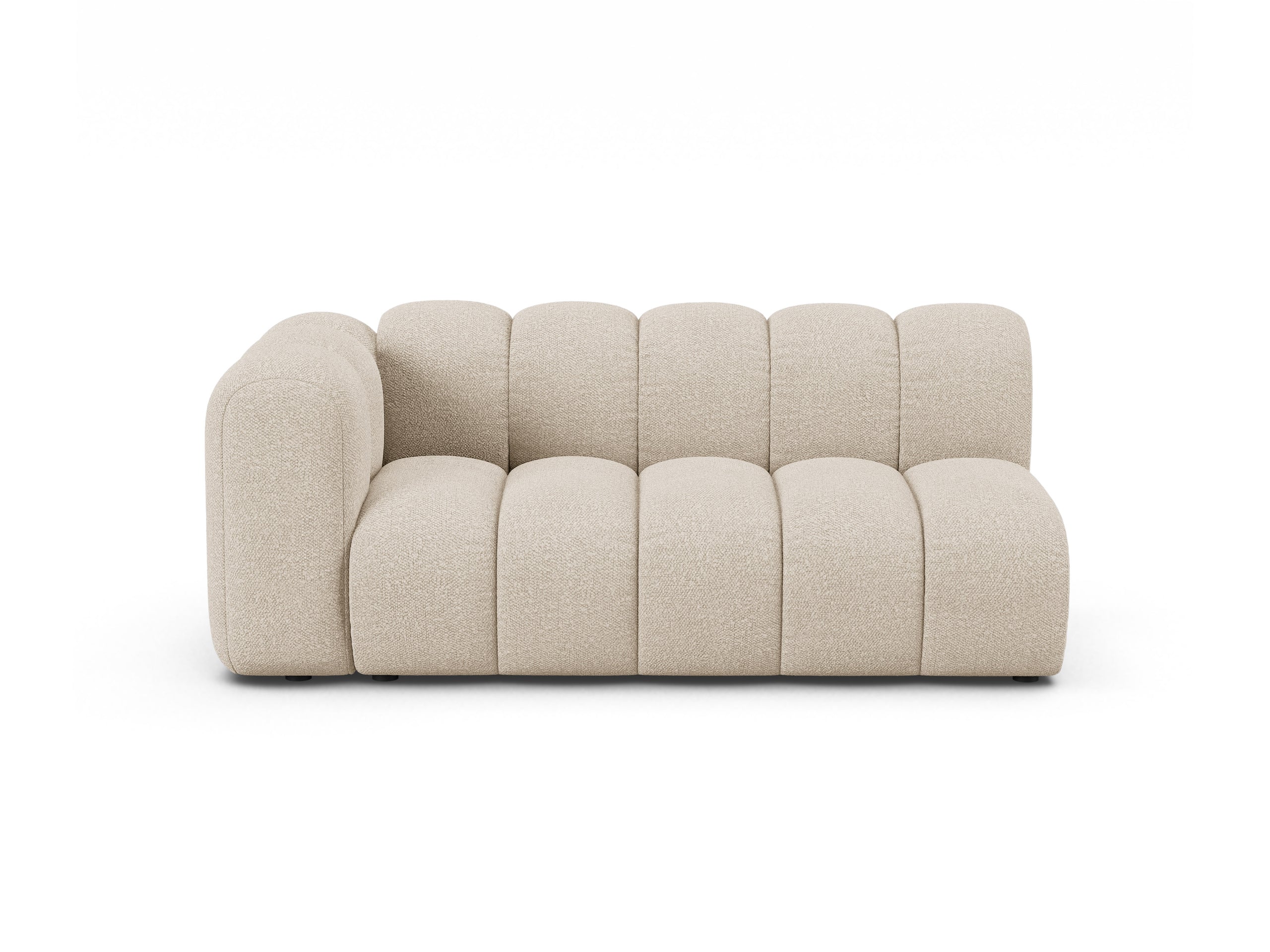 Micadoni Lupine modul sedačky s podrúčkou 175 × 95 cm - Buklé Baloo (Bal2074) - Béžová - Ľavé prevedenie