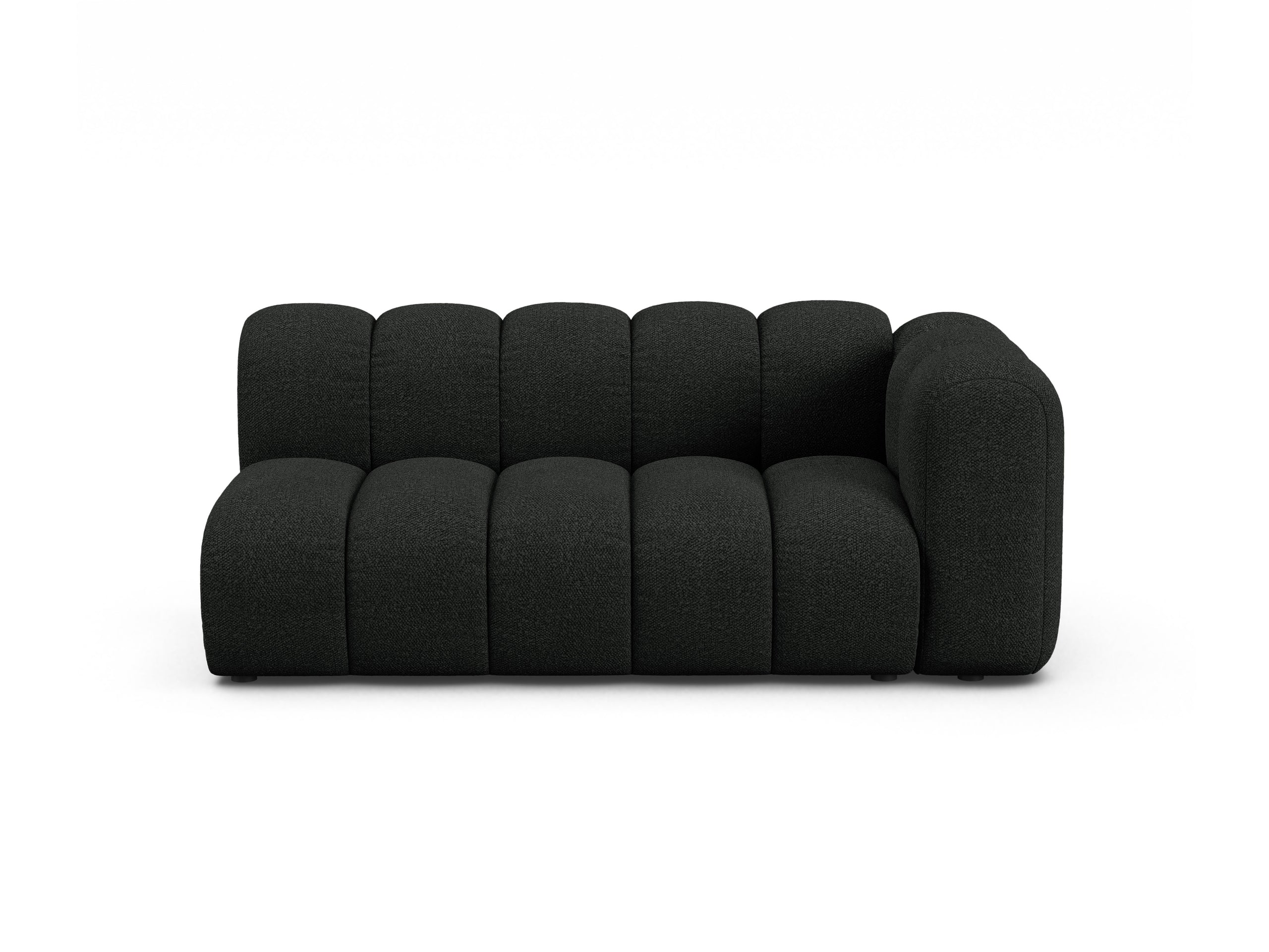 Micadoni Lupine modul sedačky s podrúčkou 175 × 95 cm - Buklé Baloo (Bal2082) - Čierna - Pravé prevedenie