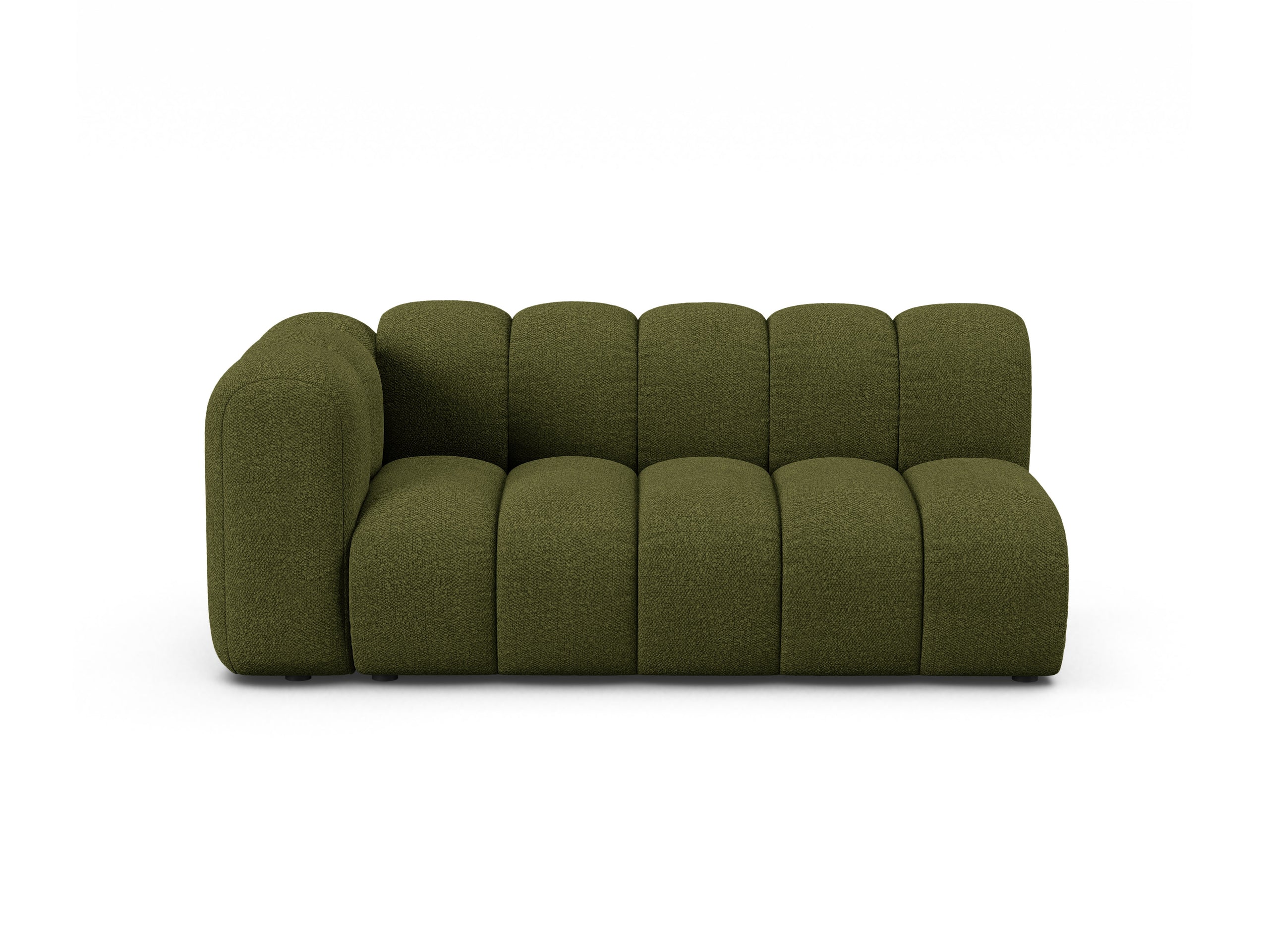 Micadoni Lupine modul sedačky s podrúčkou 175 × 95 cm - Buklé Baloo (Bal2090) - Tmavá olivovozelená - Ľavé prevedenie