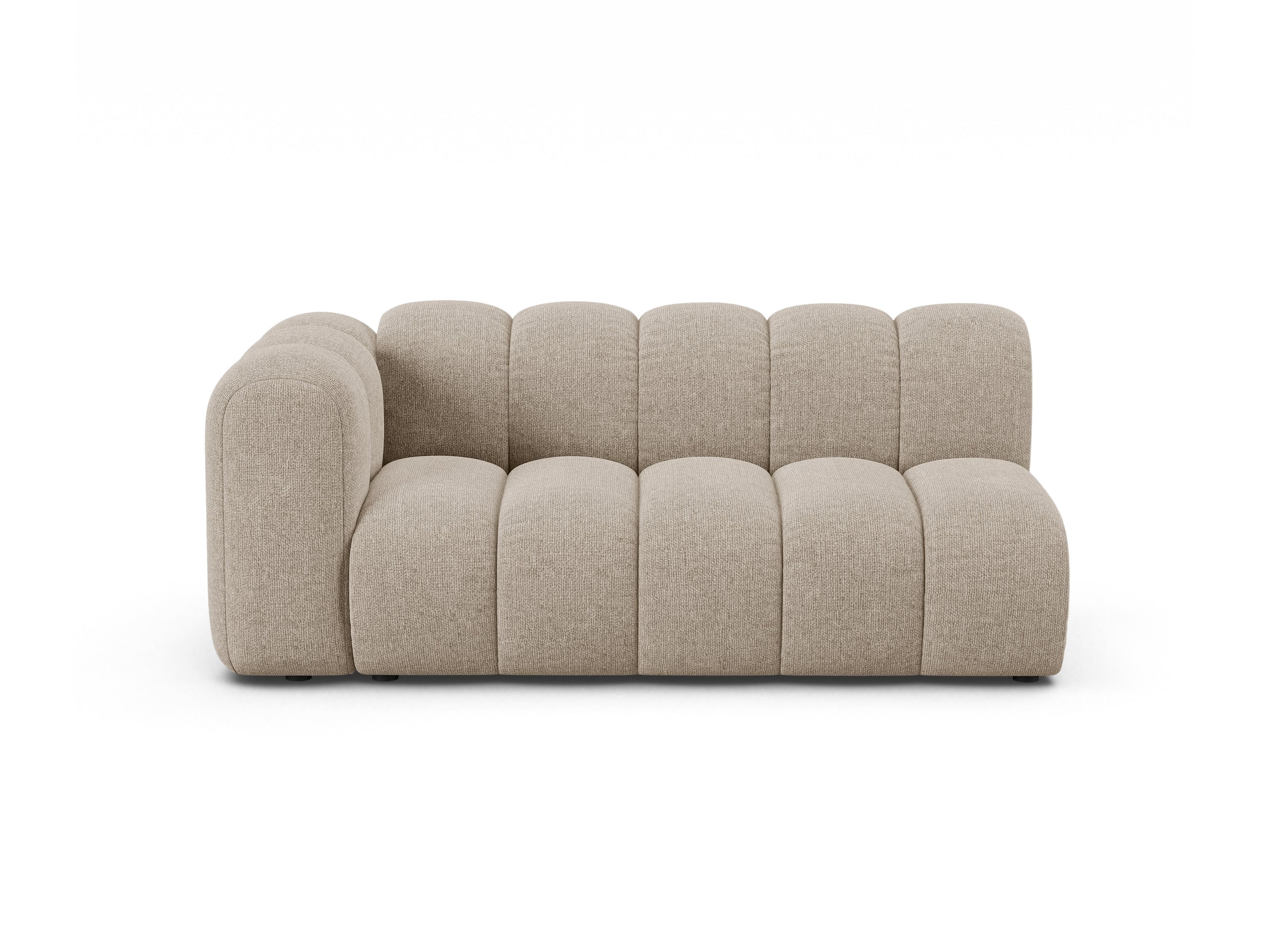 Micadoni Lupine modul sedačky s podrúčkou 175 × 95 cm - Ženilka Eden (Eden4) - Tmavobéžová - Ľavé prevedenie