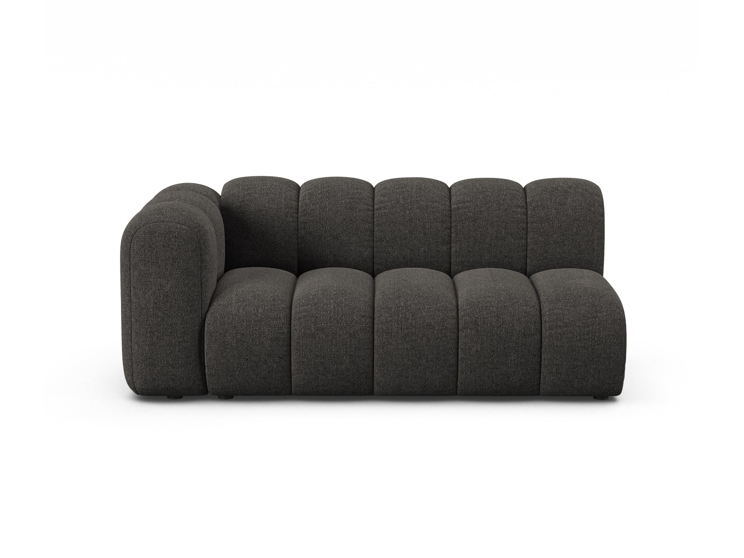 Micadoni Lupine modul sedačky s podrúčkou 175 × 95 cm - Ženilka Eden (Eden20) - Tmavosivá - Ľavé prevedenie
