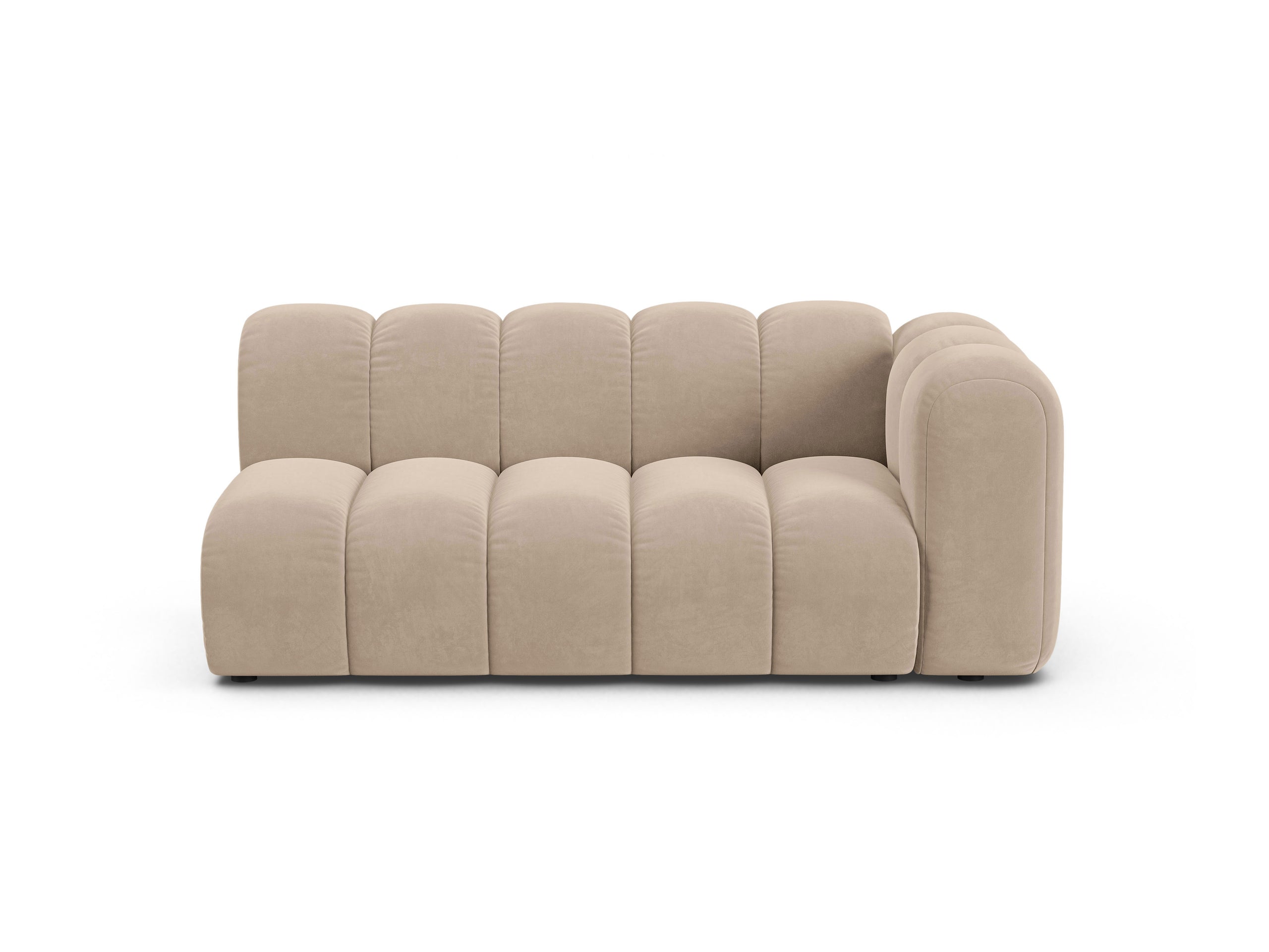 Micadoni Lupine modul sedačky s podrúčkou 175 × 95 cm - Zamat Venus (Ven2928) - Béžová - Pravé prevedenie