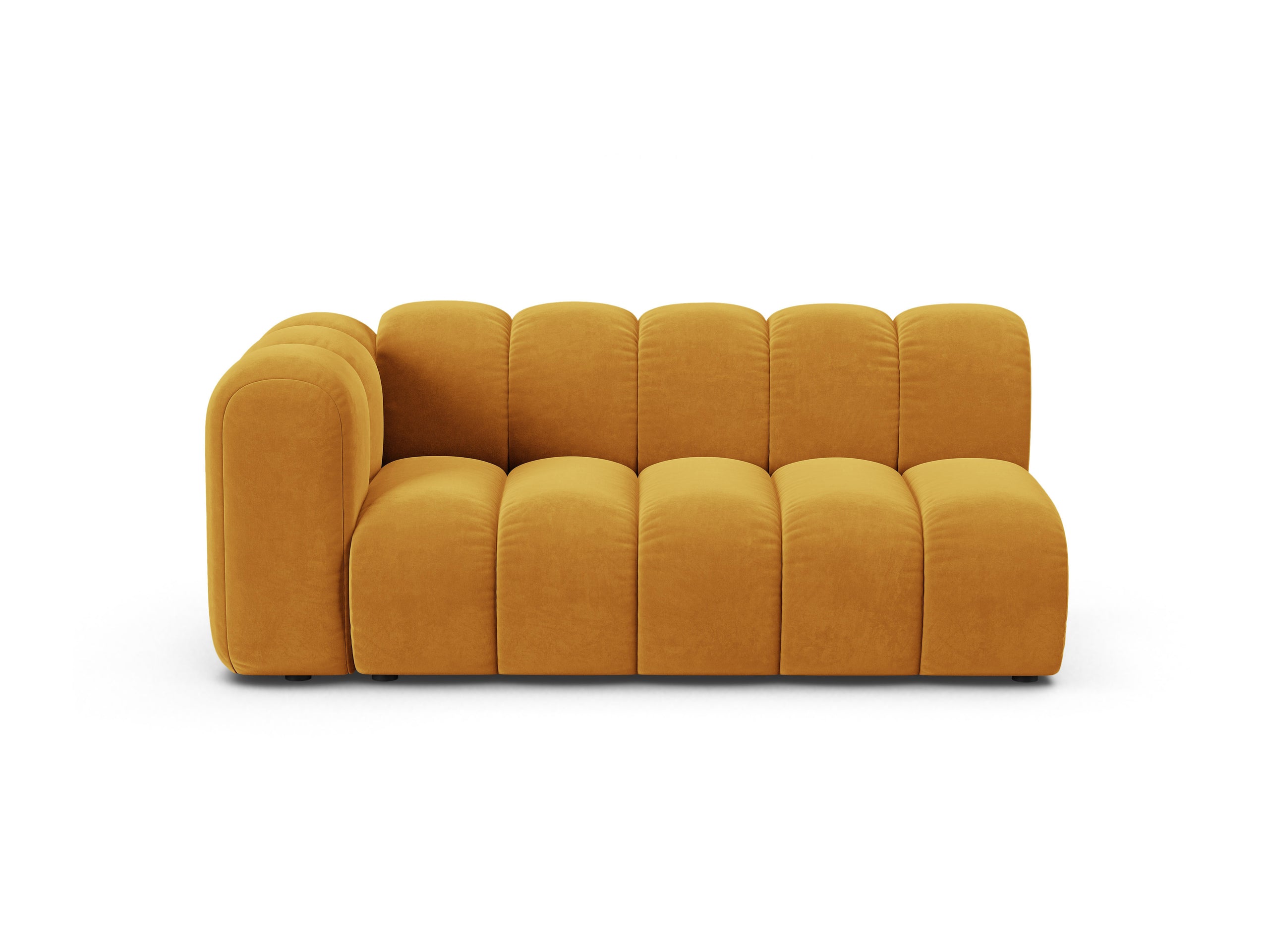 Micadoni Lupine modul sedačky s podrúčkou 175 × 95 cm - Zamat Venus (Ven2917) - Žltá - Ľavé prevedenie