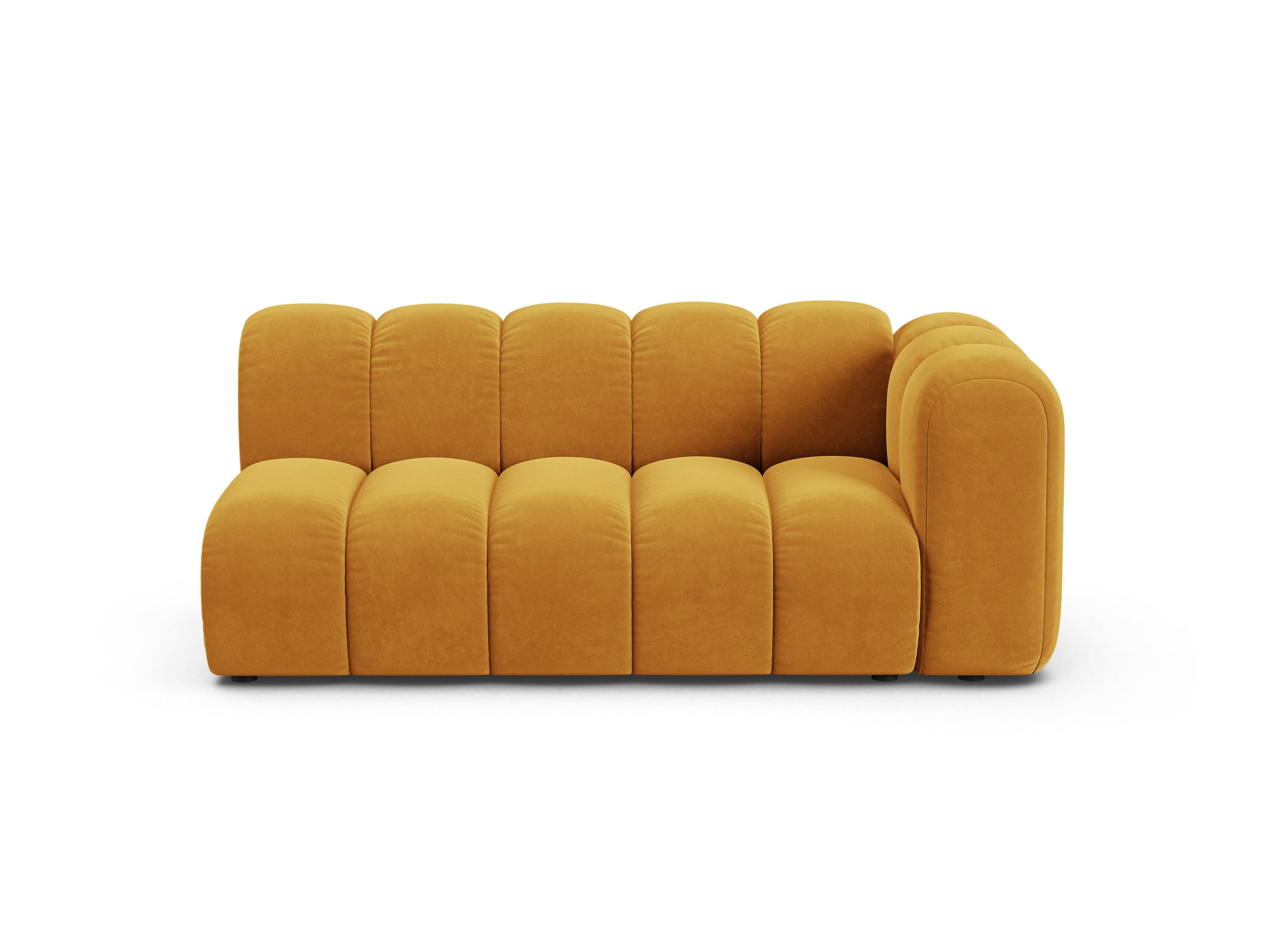 Micadoni Lupine modul sedačky s podrúčkou 175 × 95 cm - Zamat Venus (Ven2917) - Žltá - Pravé prevedenie