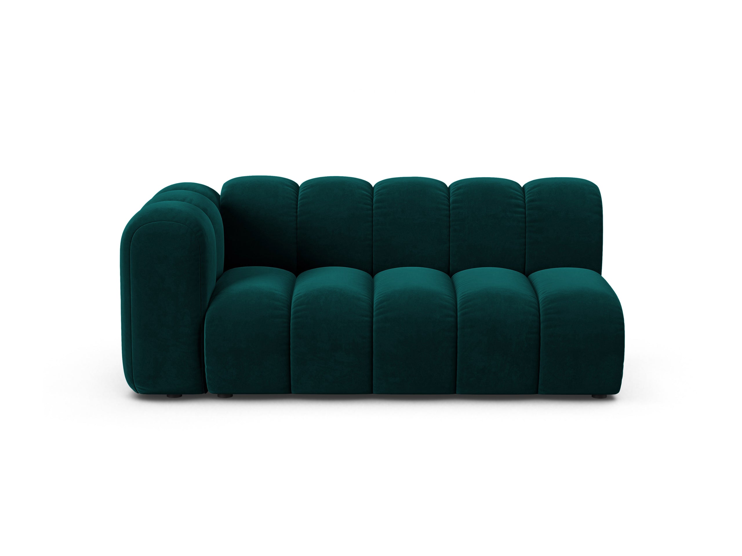 Micadoni Lupine modul sedačky s podrúčkou 175 × 95 cm - Zamat Venus (Ven2911) - Tmavá petrolejová - Ľavé prevedenie