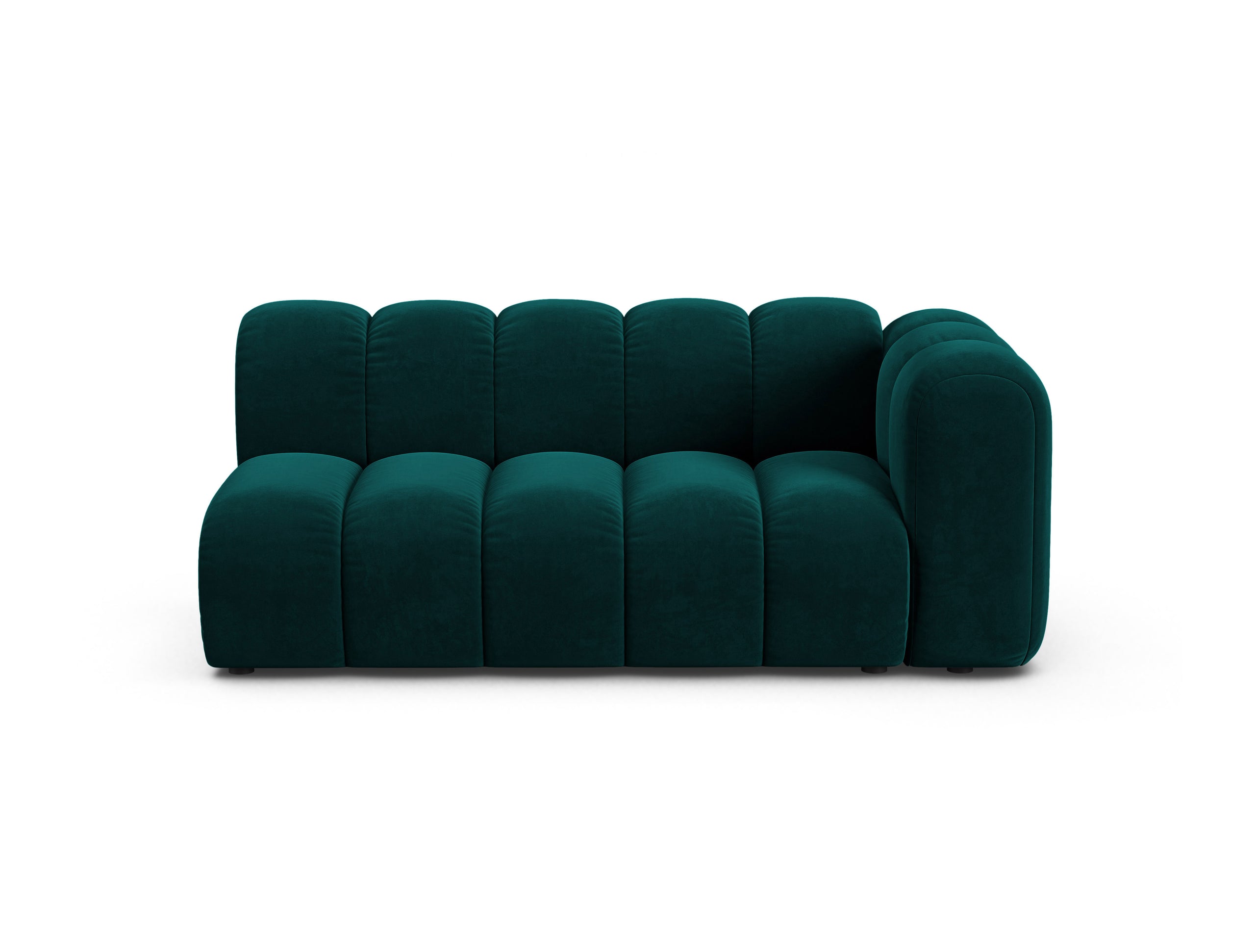Micadoni Lupine modul sedačky s podrúčkou 175 × 95 cm - Zamat Venus (Ven2911) - Tmavá petrolejová - Pravé prevedenie
