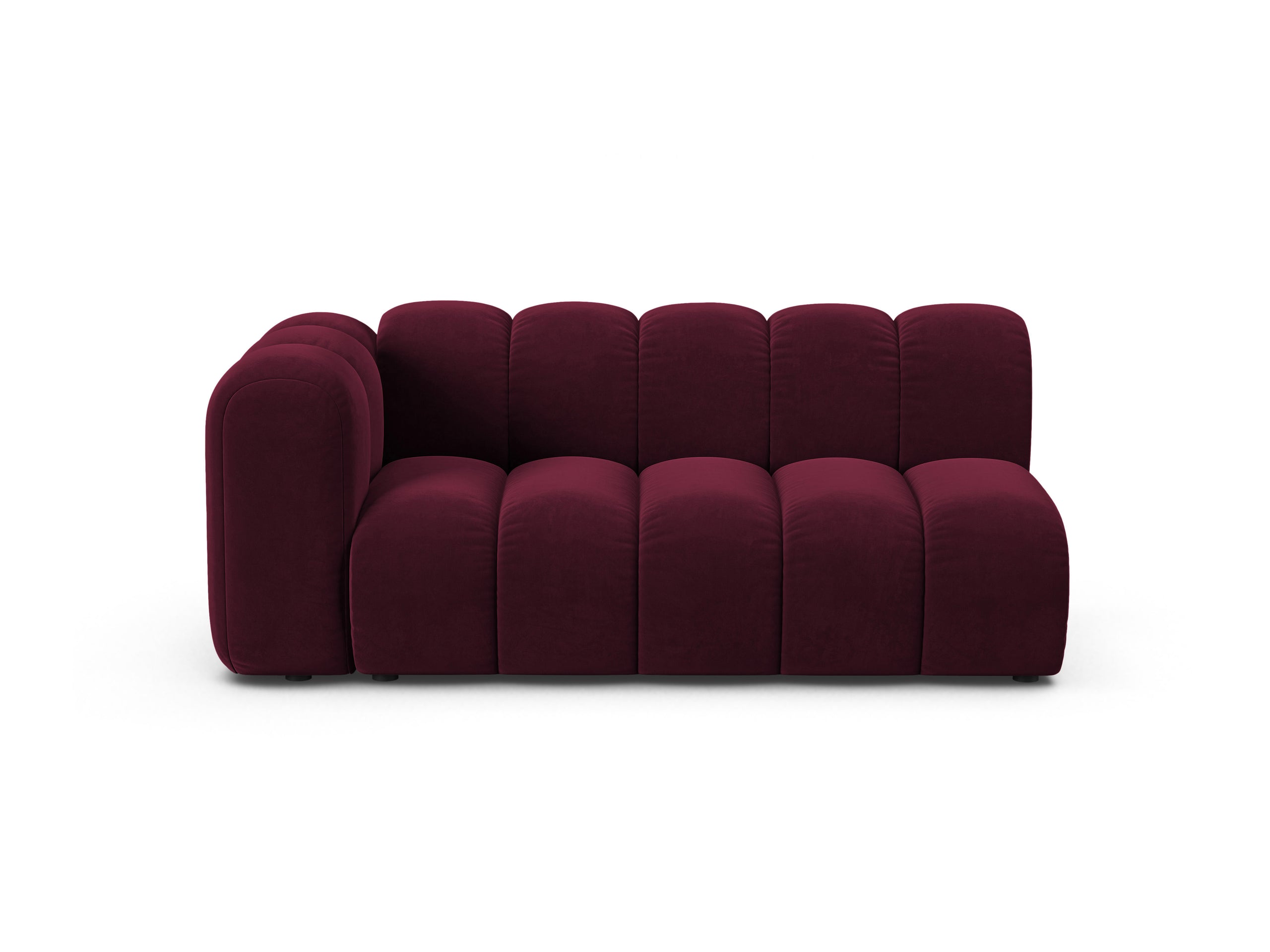 Micadoni Lupine modul sedačky s podrúčkou 175 × 95 cm - Zamat Venus (Ven2932) - Vínová - Ľavé prevedenie