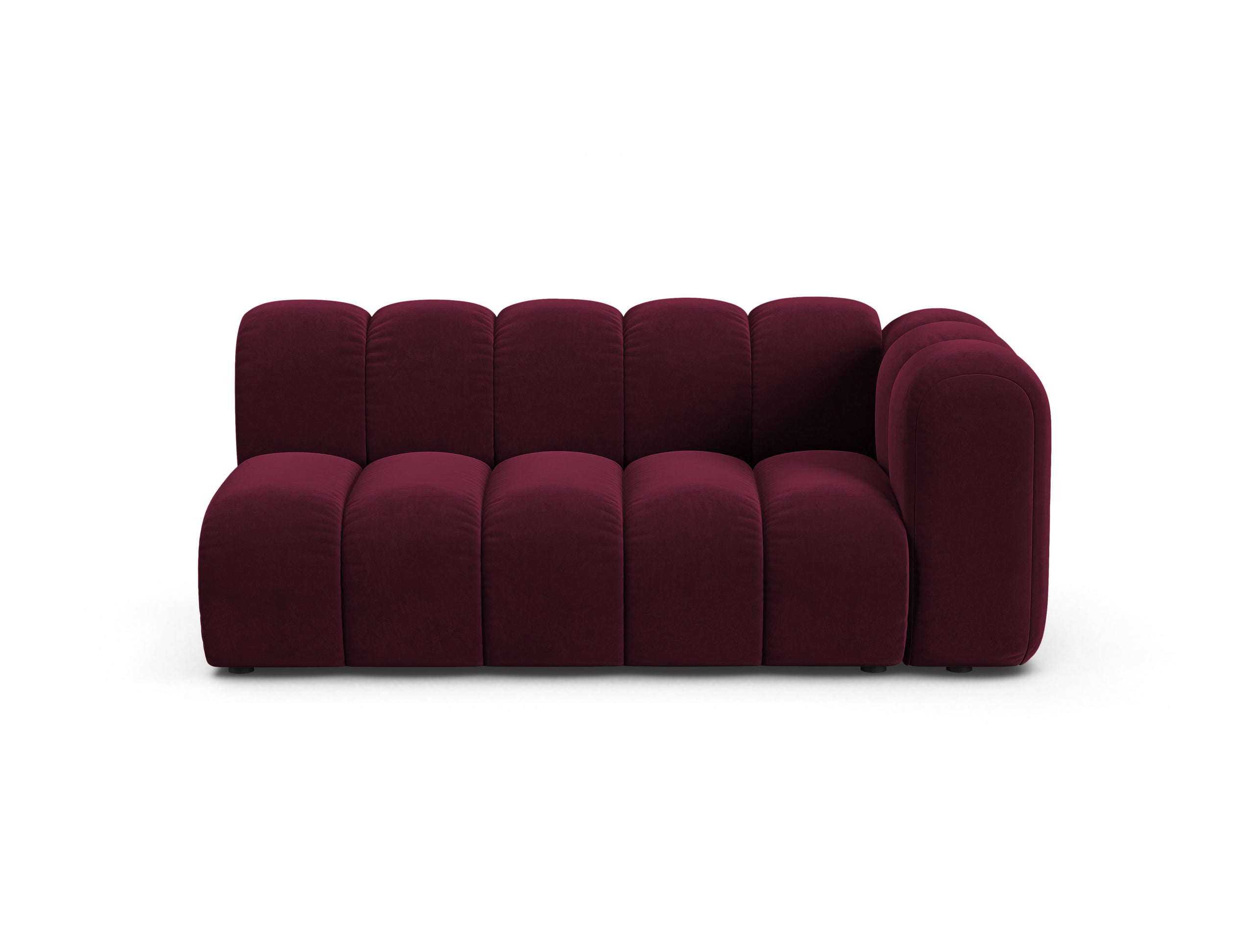 Micadoni Lupine modul sedačky s podrúčkou 175 × 95 cm - Zamat Venus (Ven2932) - Vínová - Pravé prevedenie