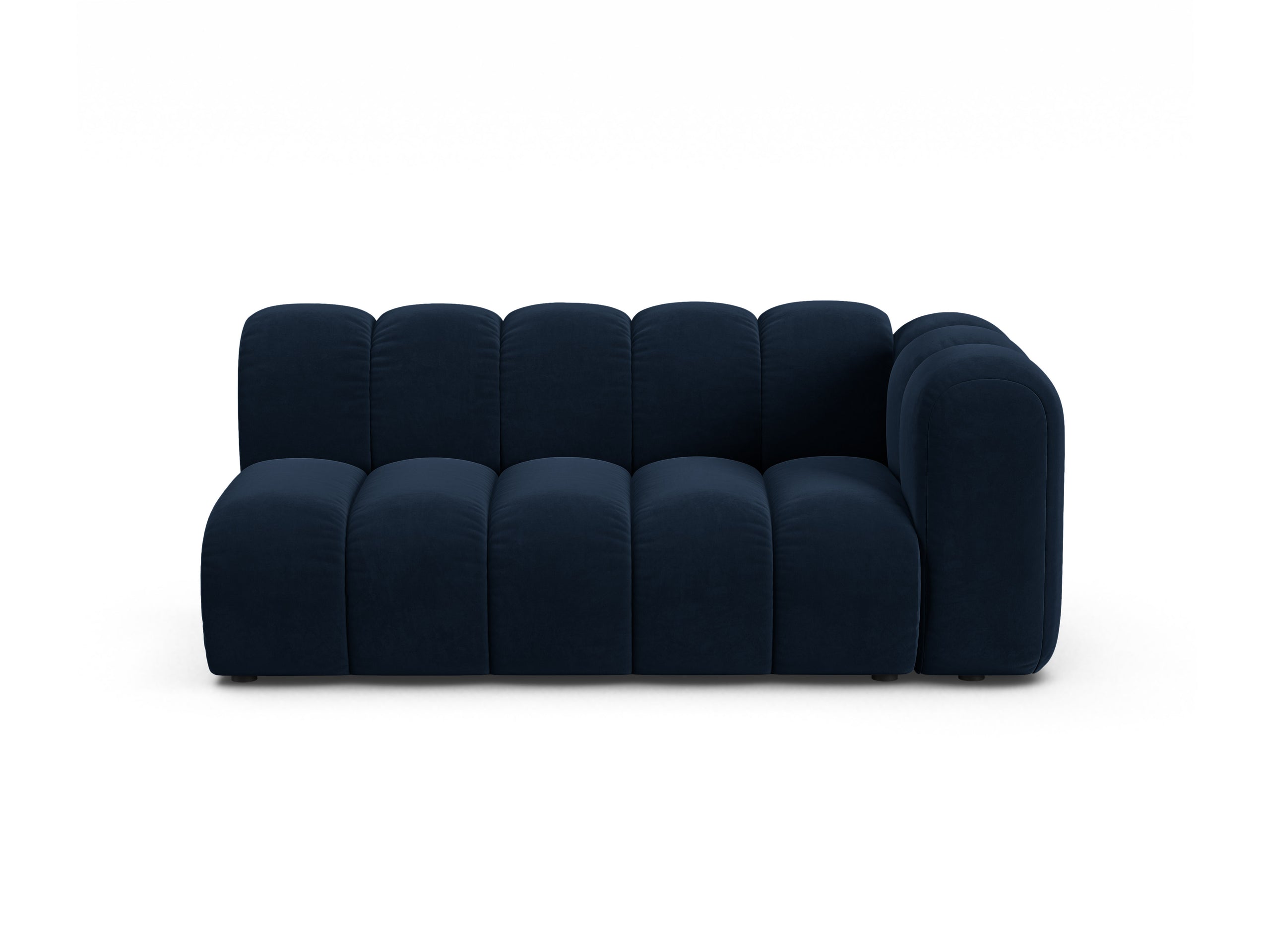 Micadoni Lupine modul sedačky s podrúčkou 175 × 95 cm - Zamat Salvador (Sal05) - Kráľovská modrá - Pravé prevedenie