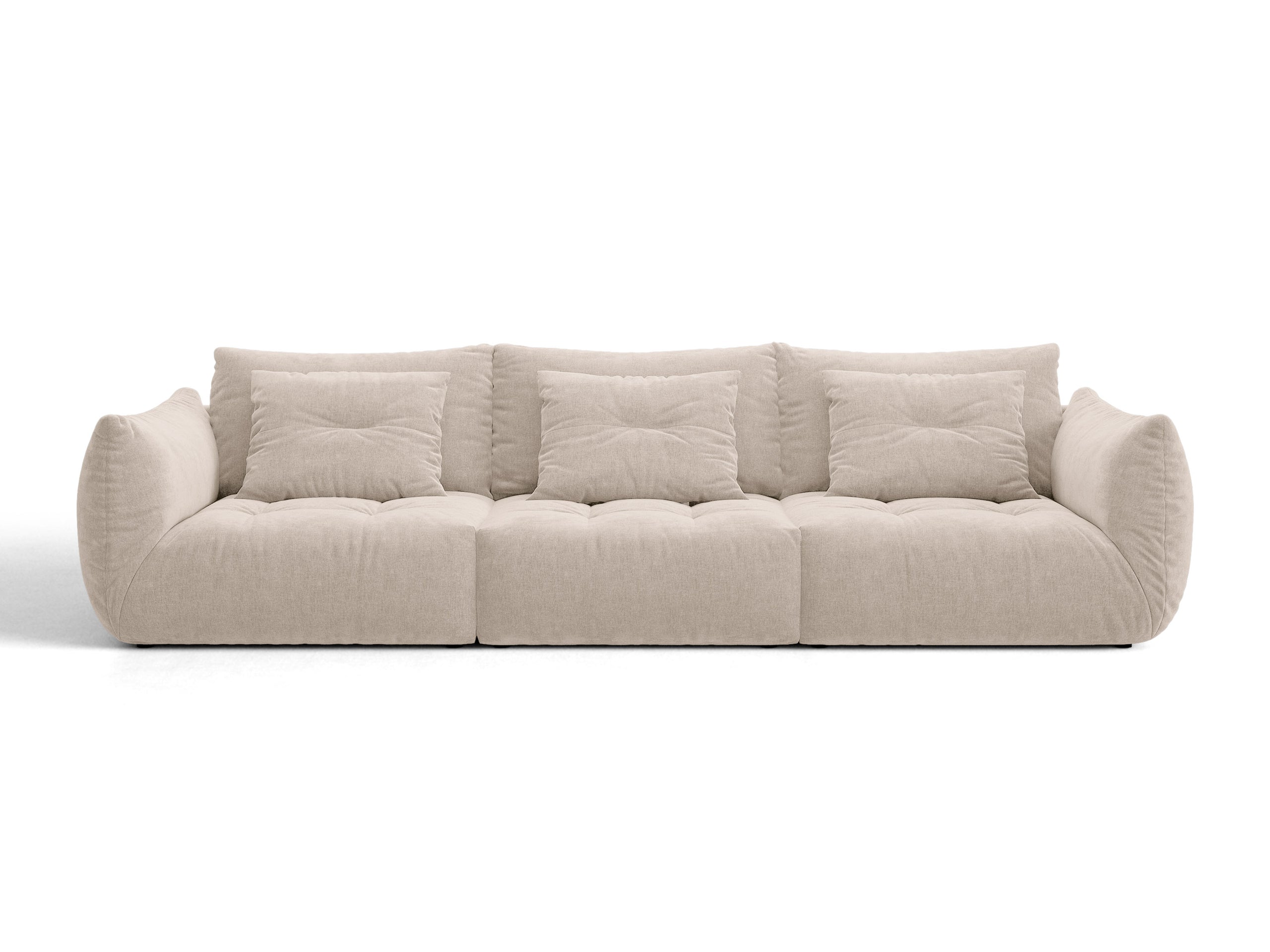 Micadoni Bloom viacmiestna pohovka 327 × 107 cm - Štrukturovaná látka Wind (Win05) - Svetlobéžová