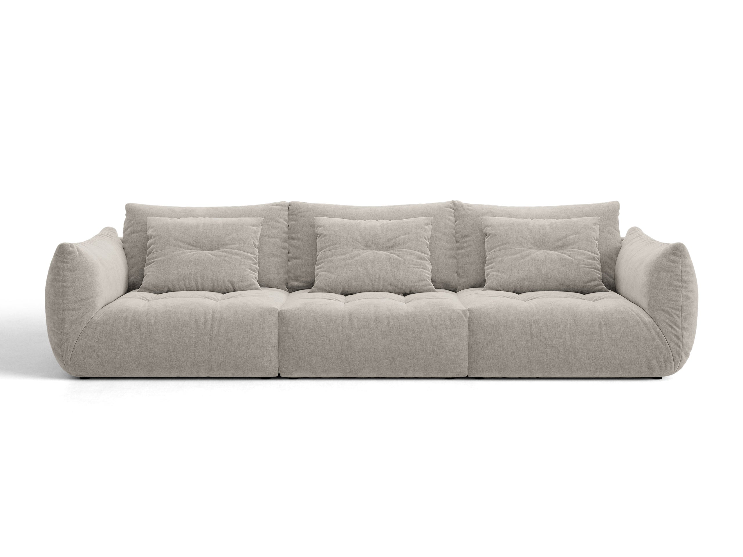 Micadoni Bloom viacmiestna pohovka 327 × 107 cm - Štrukturovaná látka Wind (Win84) - Svetlosivá