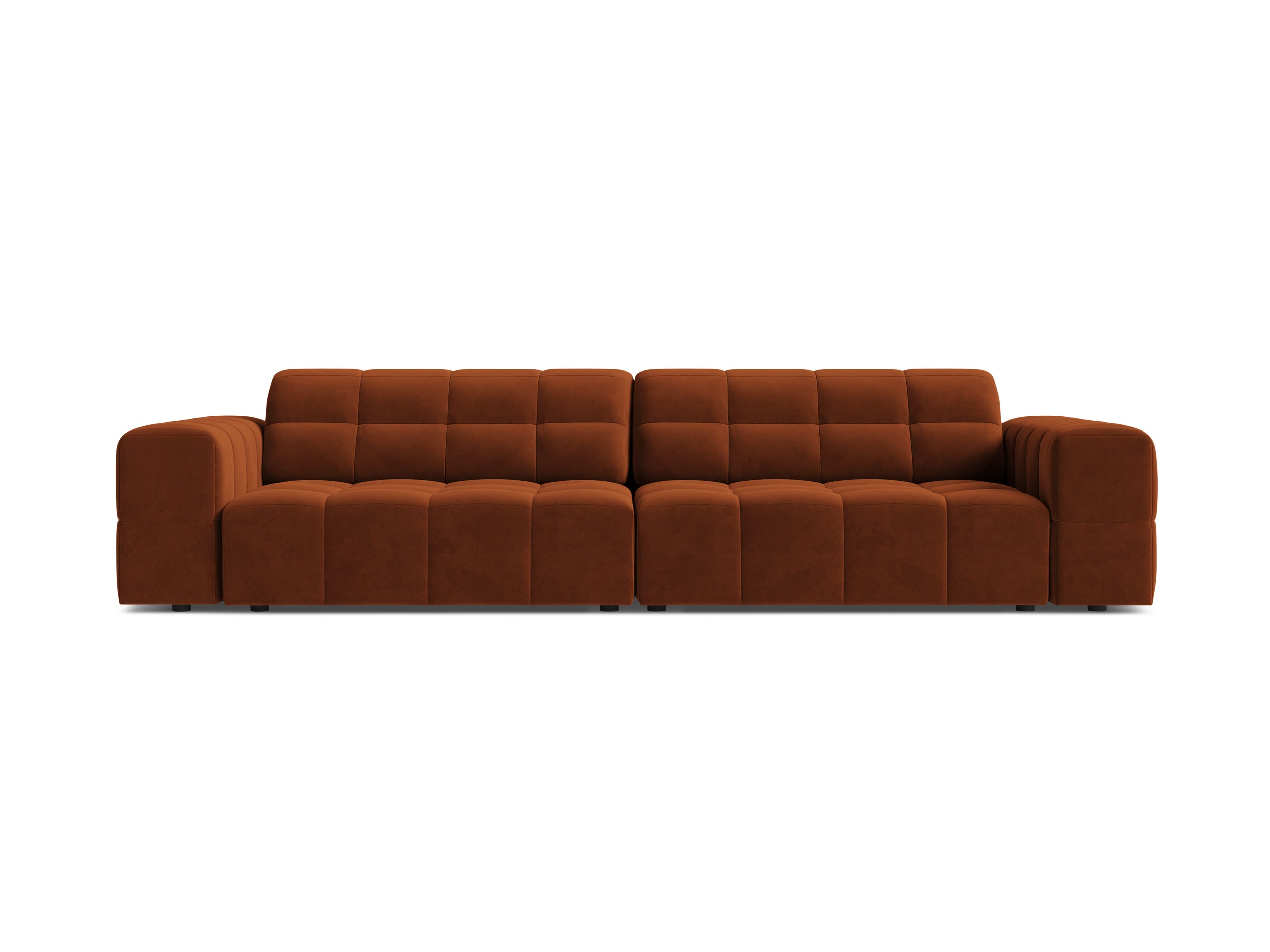 Micadoni Jennifer viacmiestna pohovka 252 × 102 cm - Zamat Bluvel (Blu4215) - Terakotová