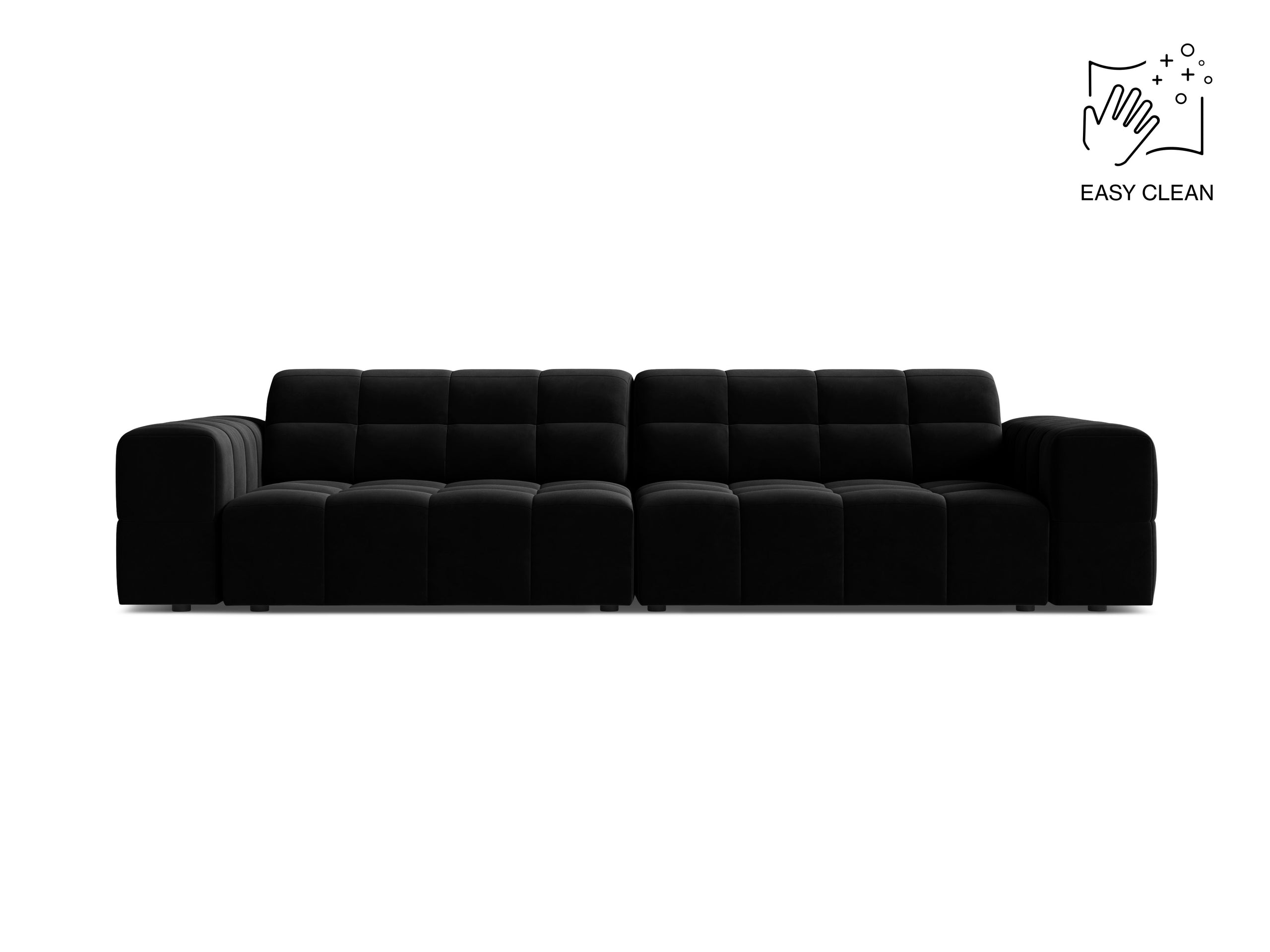 Micadoni Jennifer viacmiestna pohovka 252 × 102 cm - Zamat Venus (Ven2923) - Čierna