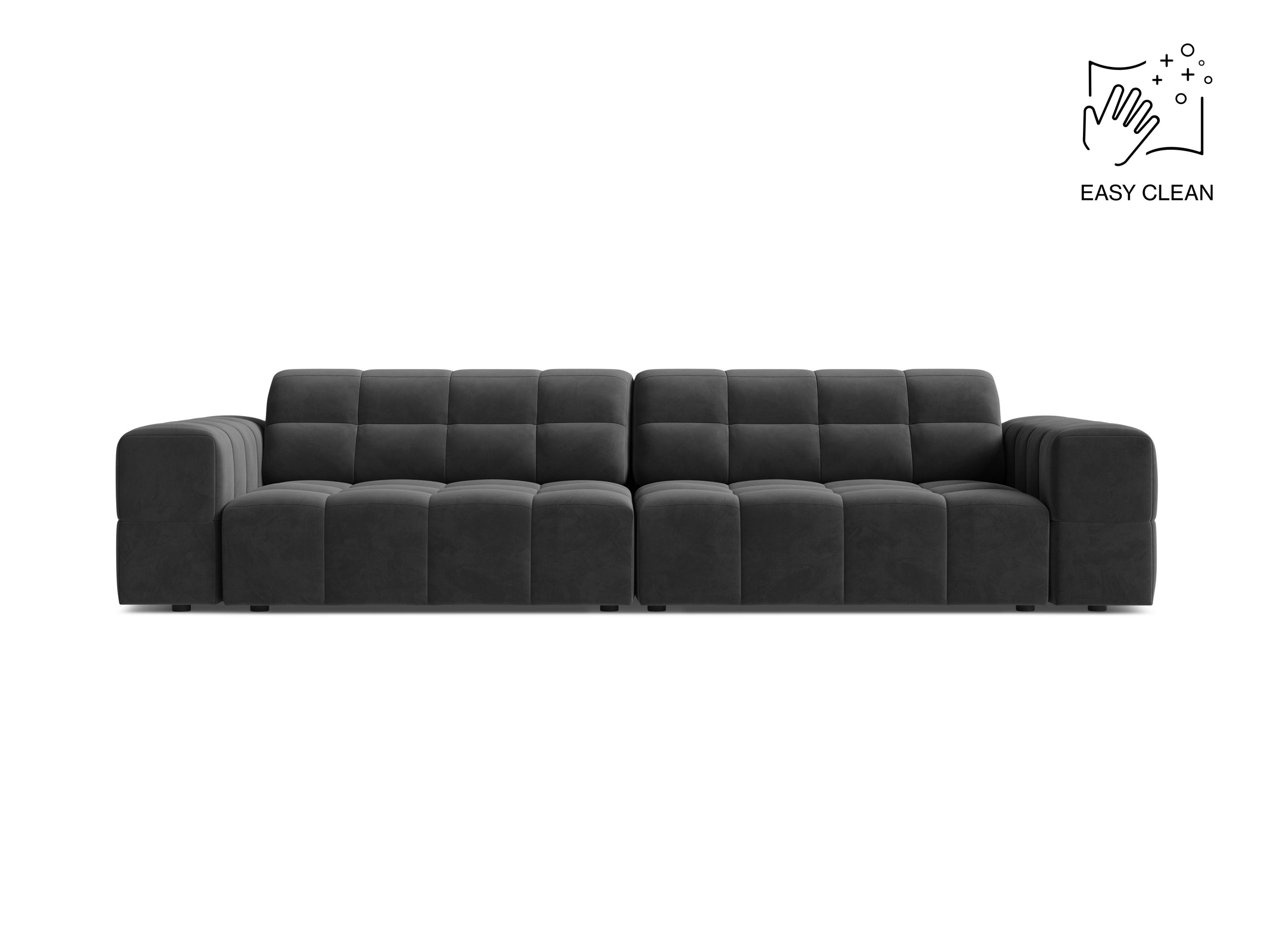 Micadoni Jennifer viacmiestna pohovka 252 × 102 cm - Zamat Venus (Ven2930) - Sivá