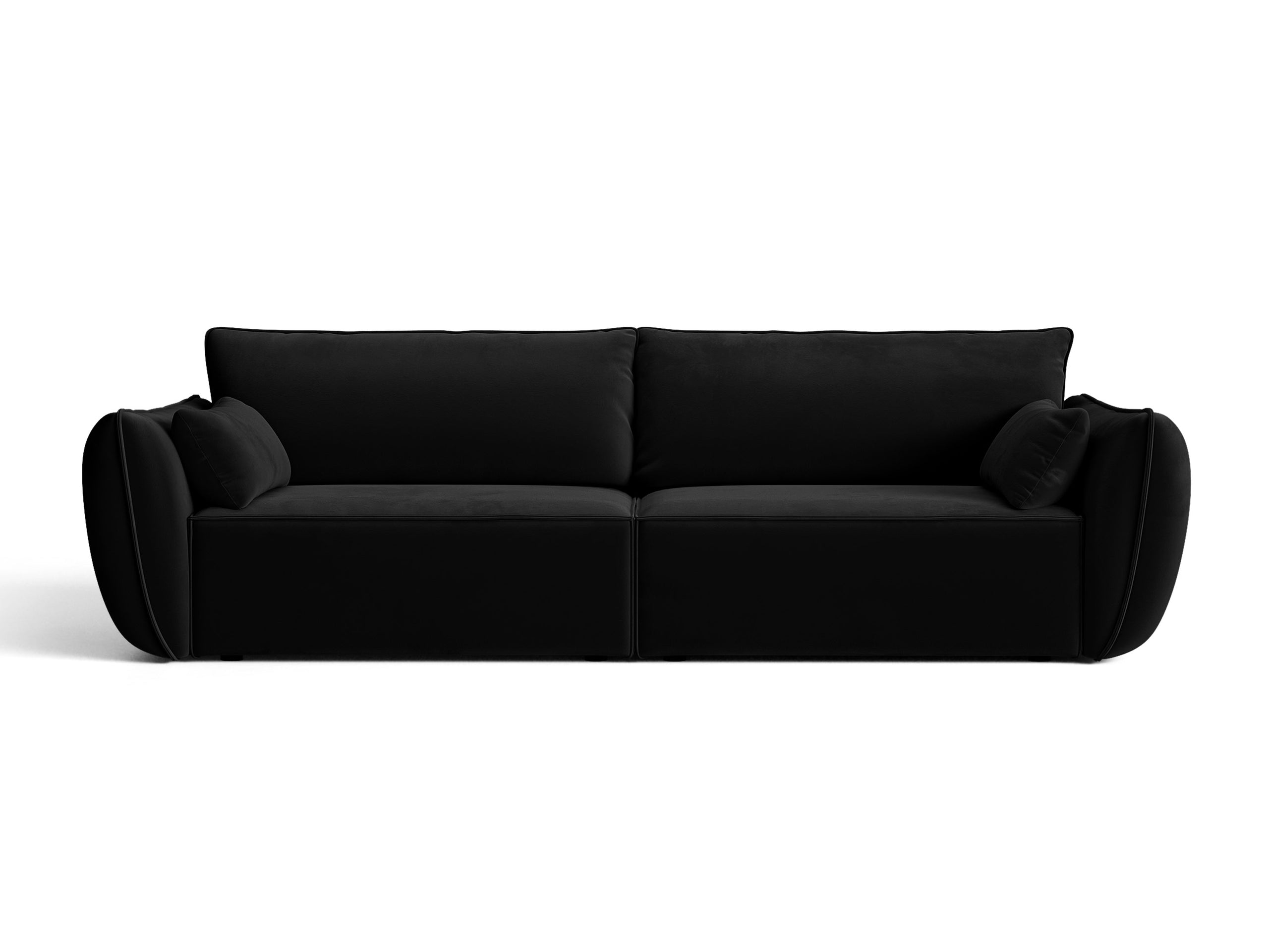 Micadoni Kaelle viacmiestna pohovka 248 × 110 cm - Zamat Bluvel (Blu19) - Čierna