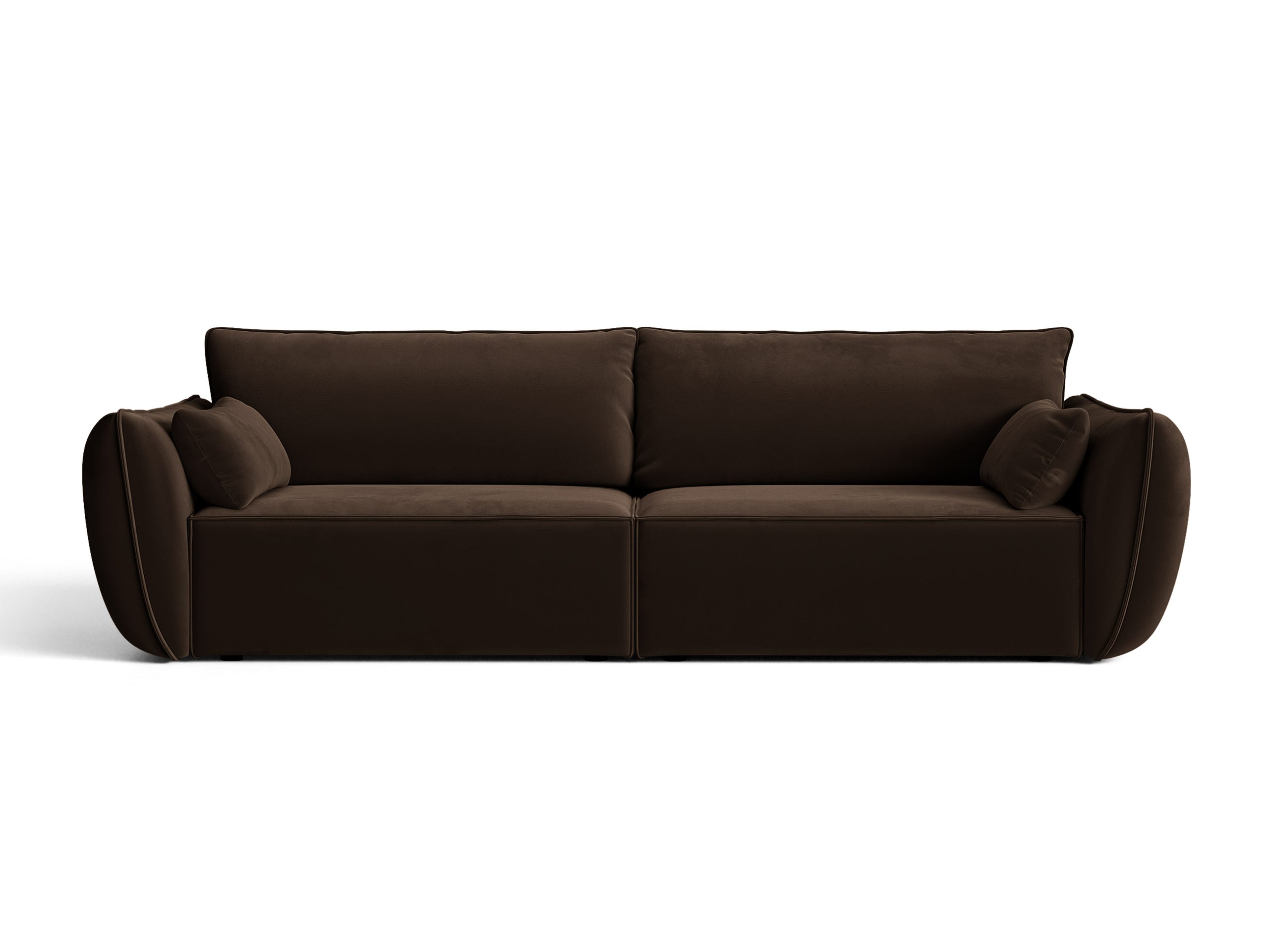 Micadoni Kaelle viacmiestna pohovka 248 × 110 cm - Zamat Bluvel (Blu48) - Tmavohnedá