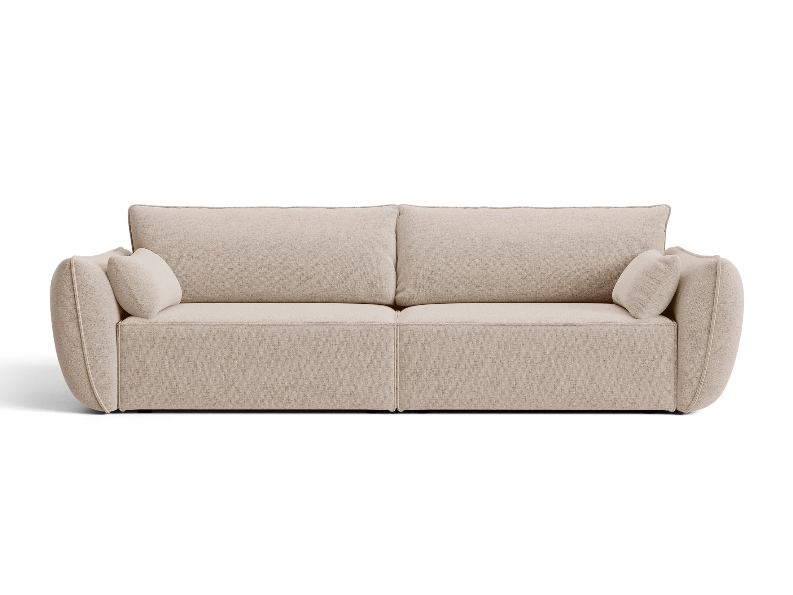 Micadoni Kaelle viacmiestna pohovka 248 × 110 cm - Štrukturovaná látka Moly (Mol11) - Kapučínová