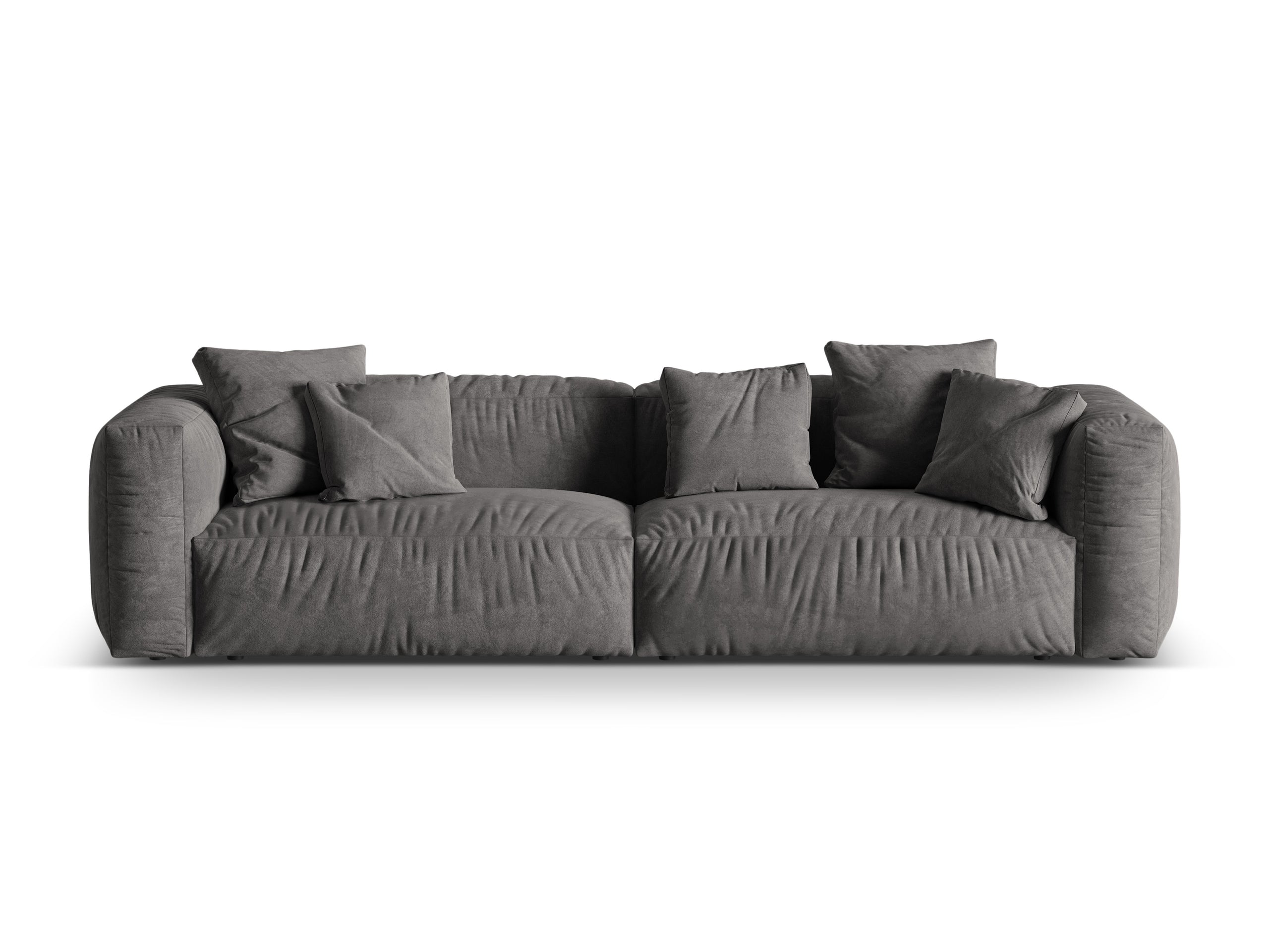 Micadoni Martina viacmiestna pohovka - Zamat Vogue (Vog15) - Sivá - Nohy: Čierny plast - Variant 76 cm