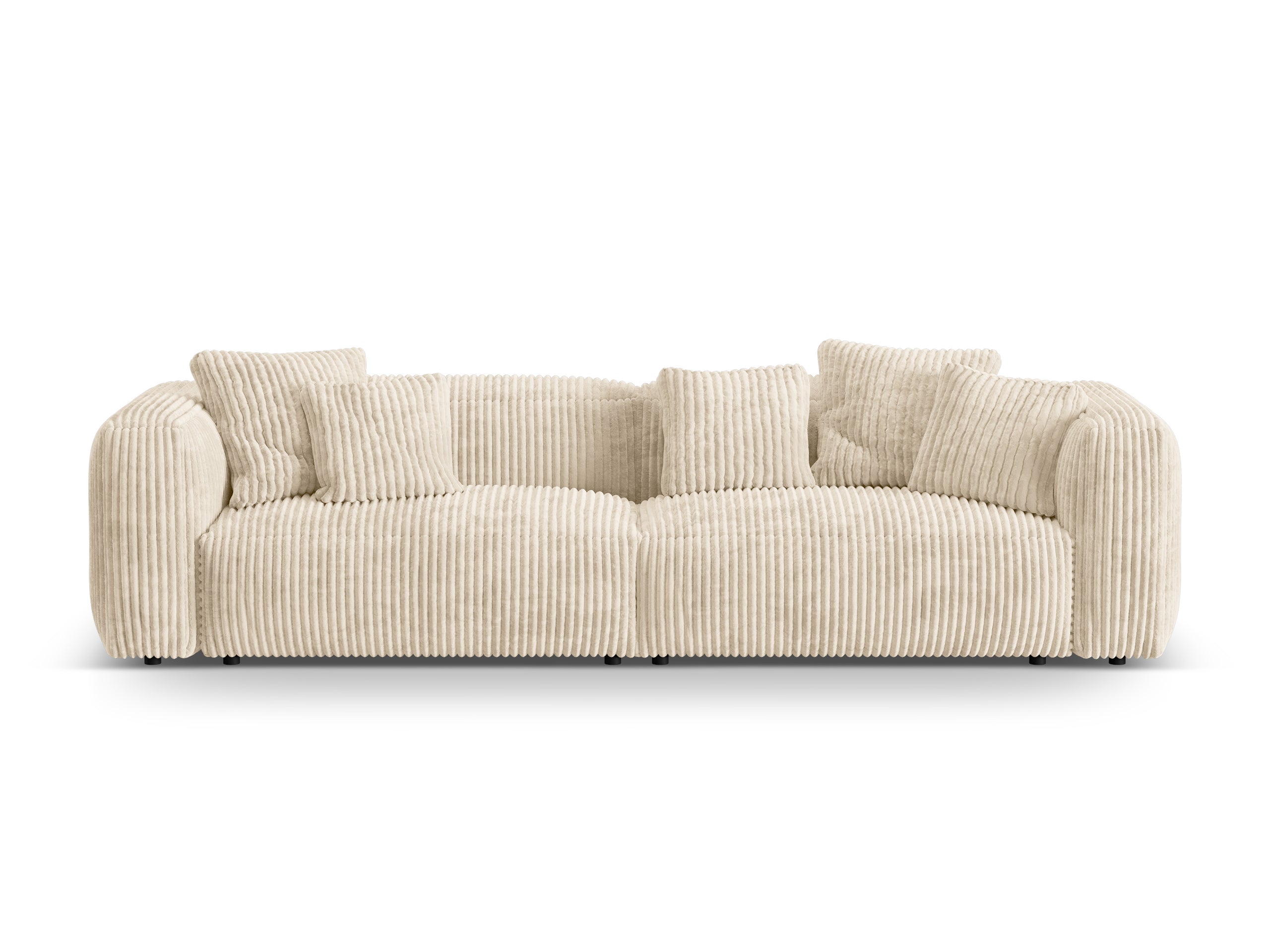 Micadoni Martina viacmiestna pohovka - Menčester Tilia (Til03) - Svetlobéžová - Nohy: Čierny plast - Variant 76 cm