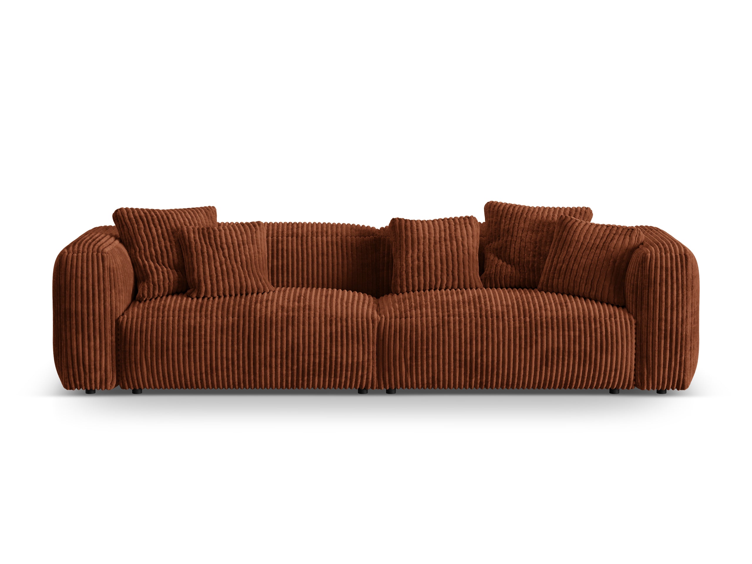 Micadoni Martina viacmiestna pohovka - Menčester Tilia (Til52) - Tehlová - Nohy: Čierny plast - Variant 76 cm