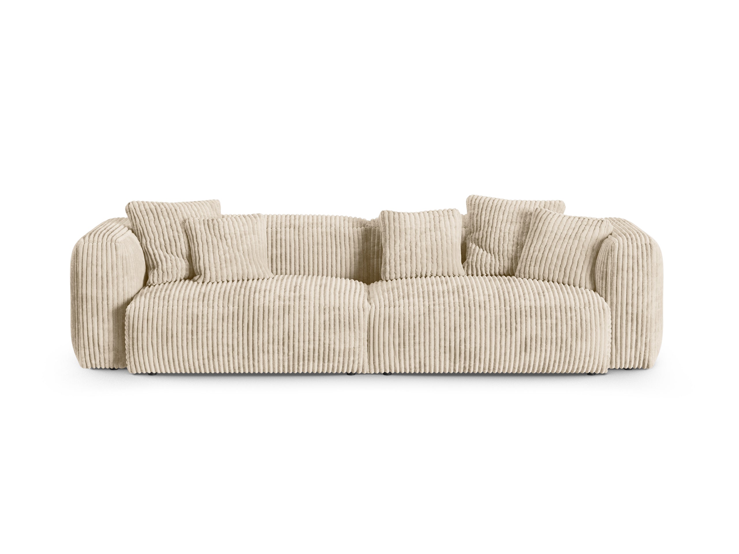 Micadoni Martina viacmiestna pohovka - Menčester Tilia (Til03) - Svetlobéžová - Nohy: Čierny plast - Variant 90 cm