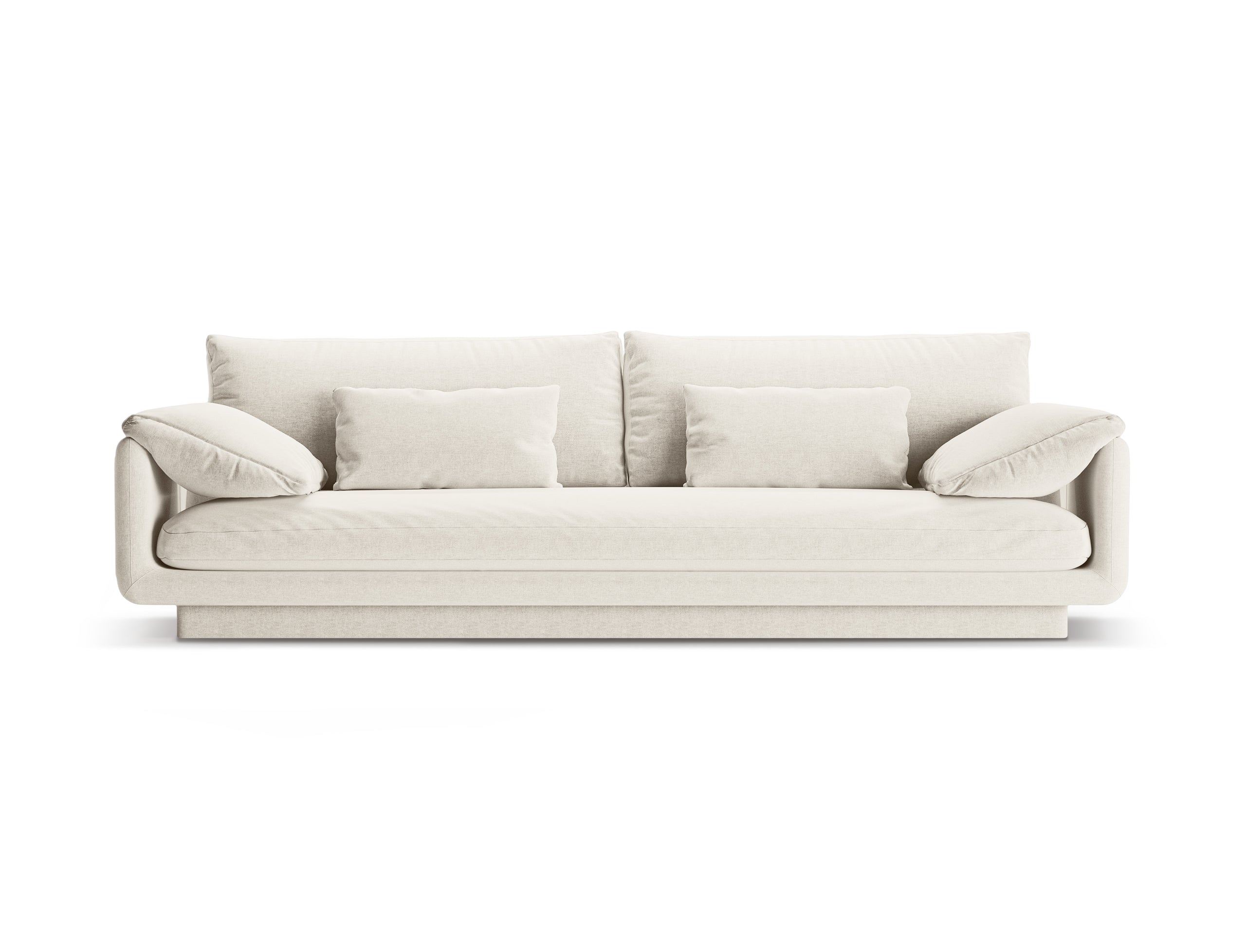 Micadoni Torino viacmiestna pohovka 250 × 103 cm - Štrukturovaná látka Wind (Win02) - Slonovinová