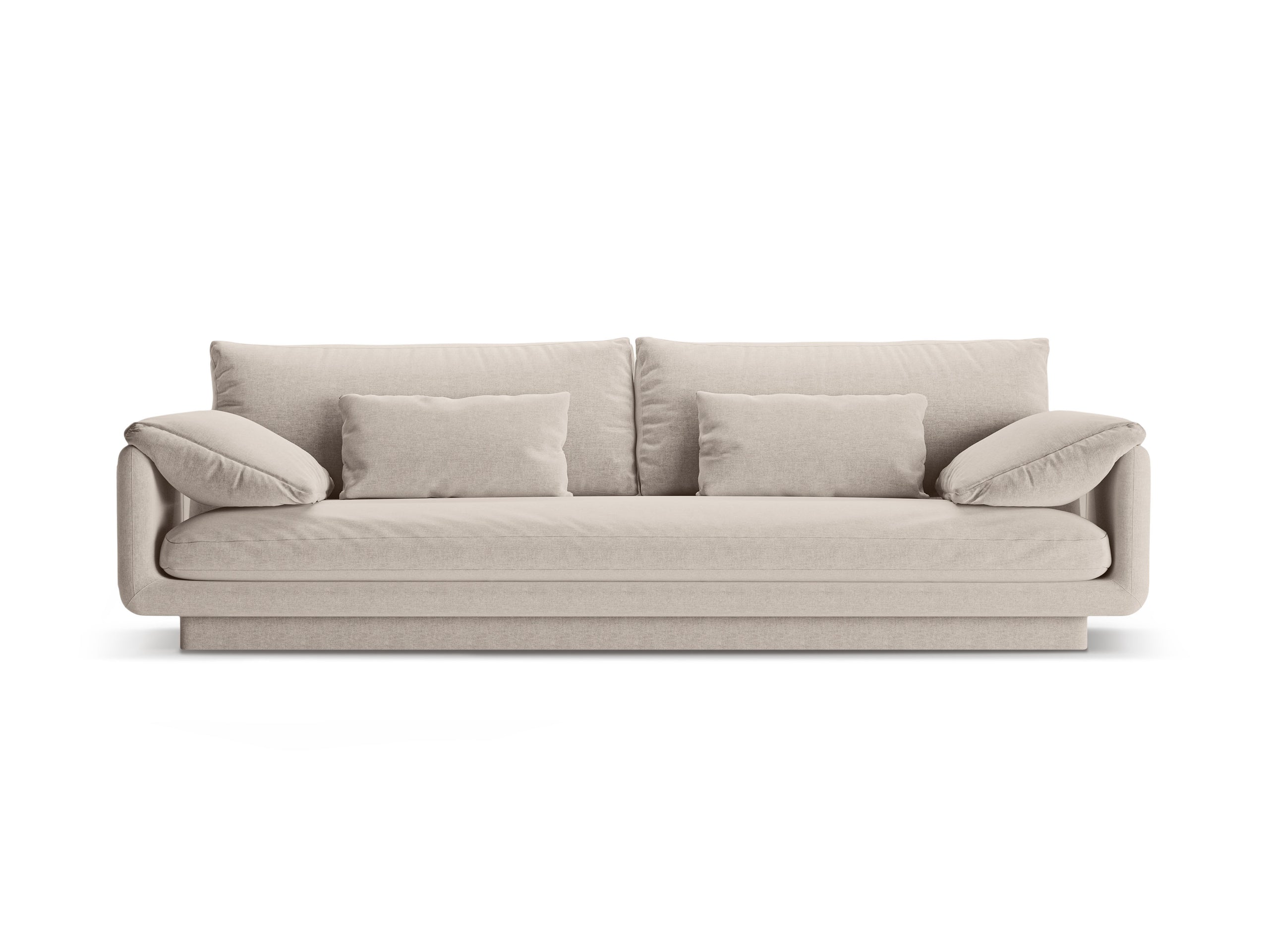 Micadoni Torino viacmiestna pohovka 250 × 103 cm - Štrukturovaná látka Wind (Win05) - Svetlobéžová