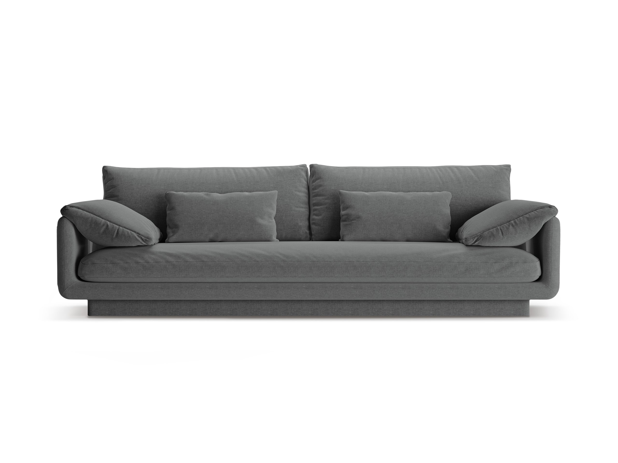 Micadoni Torino viacmiestna pohovka 250 × 103 cm - Štrukturovaná látka Wind (Win89) - Tmavosivá