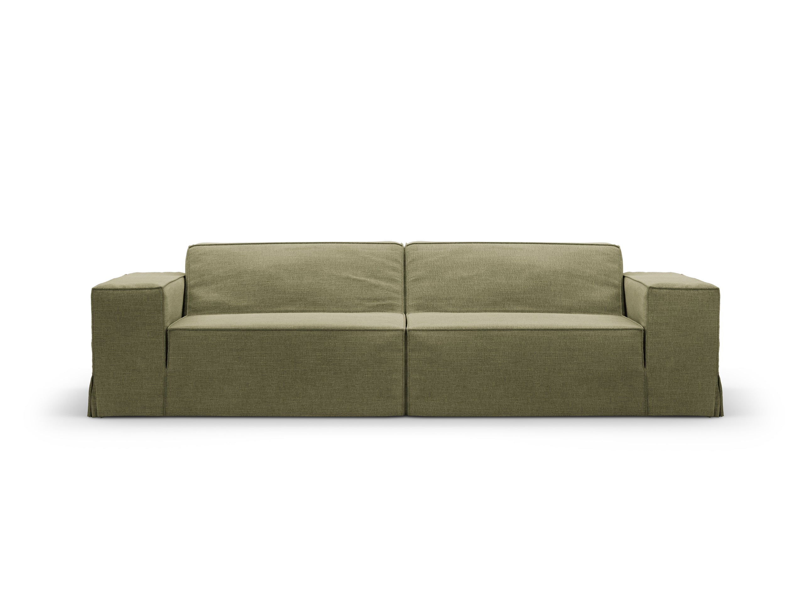 Micadoni Jodie trojmiestna pohovka 204 × 99 cm s odnímateľným poťahom - Štrukturovaná látka LINS (Lin74) - Svetlozelená