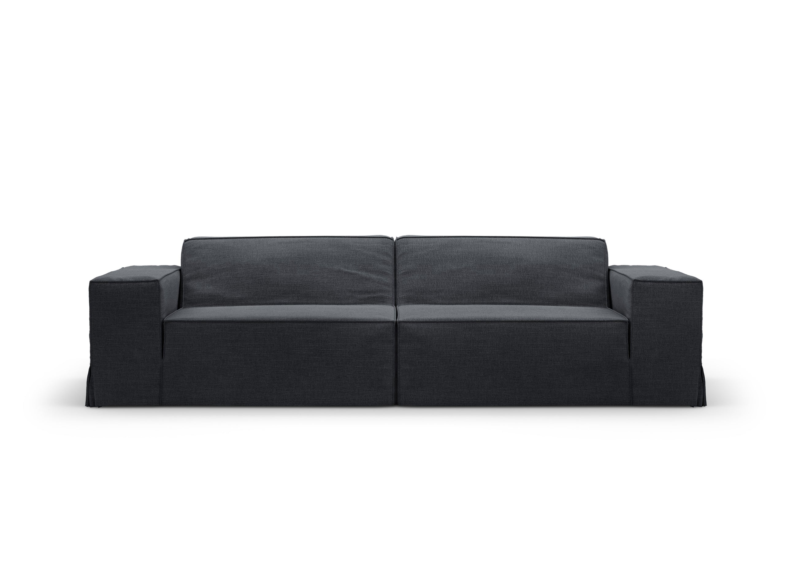 Micadoni Jodie trojmiestna pohovka 204 × 99 cm s odnímateľným poťahom - Štrukturovaná látka LINS (Lin89) - Sivomodrá