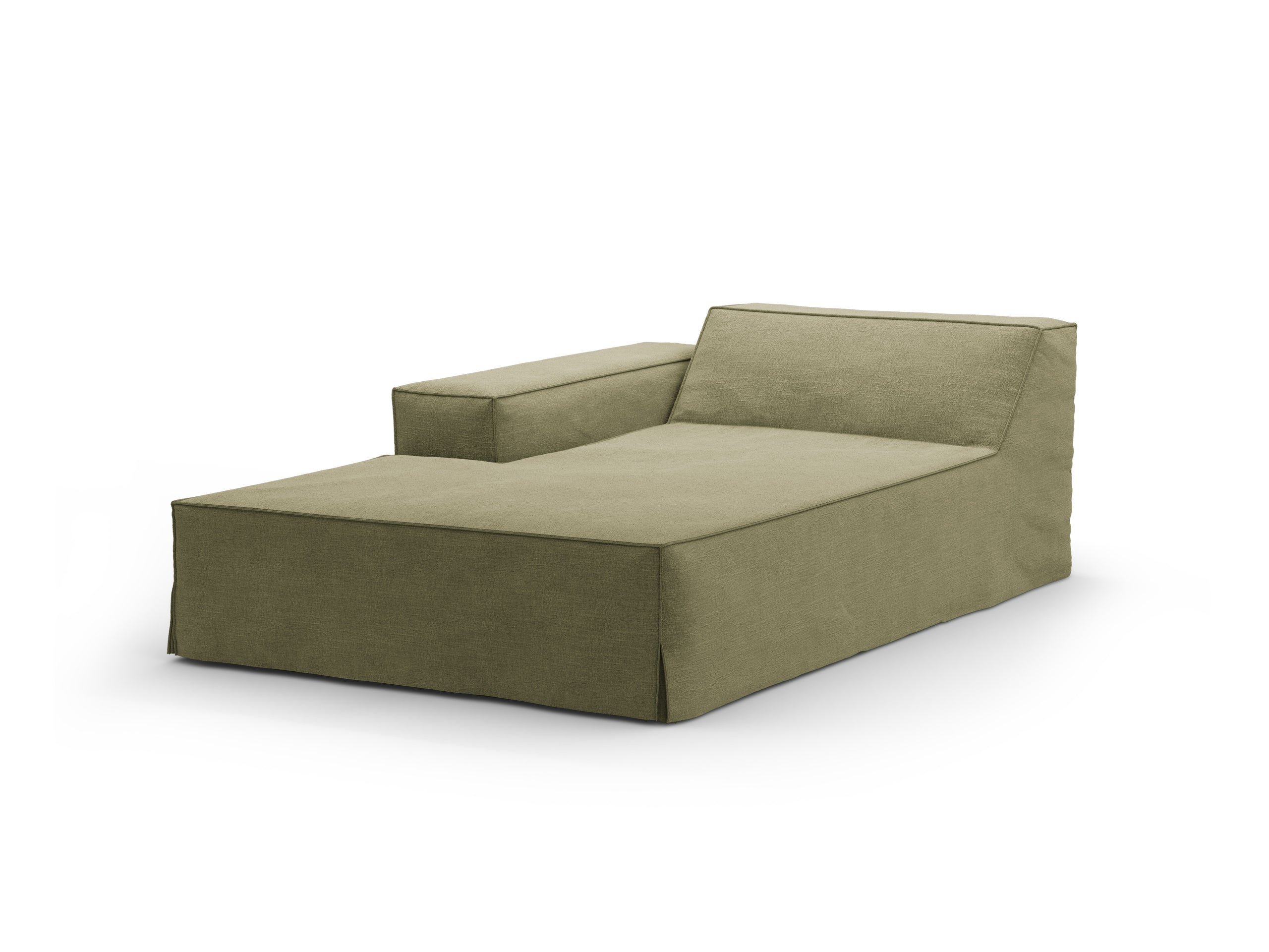 Micadoni Jodie leňoška 102 × 162 cm s poťahom Lins - Štrukturovaná látka LINS (Lin74) - Svetlozelená - Ľavé prevedenie