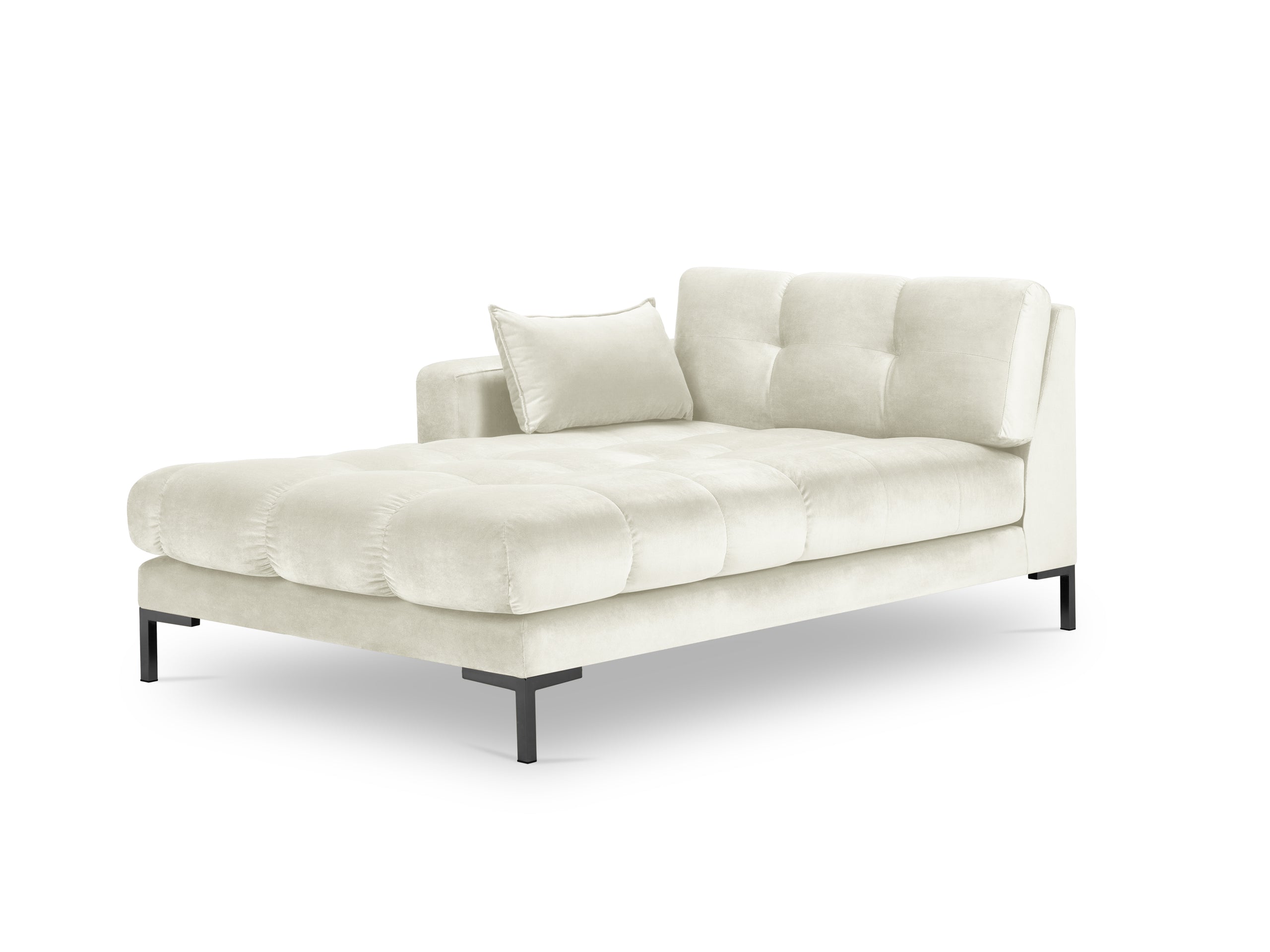 Micadoni Mamaia leňoška 102 × 185 cm - Zamat Bluvel (Blu22) - Svetlobéžová - Ľavé prevedenie