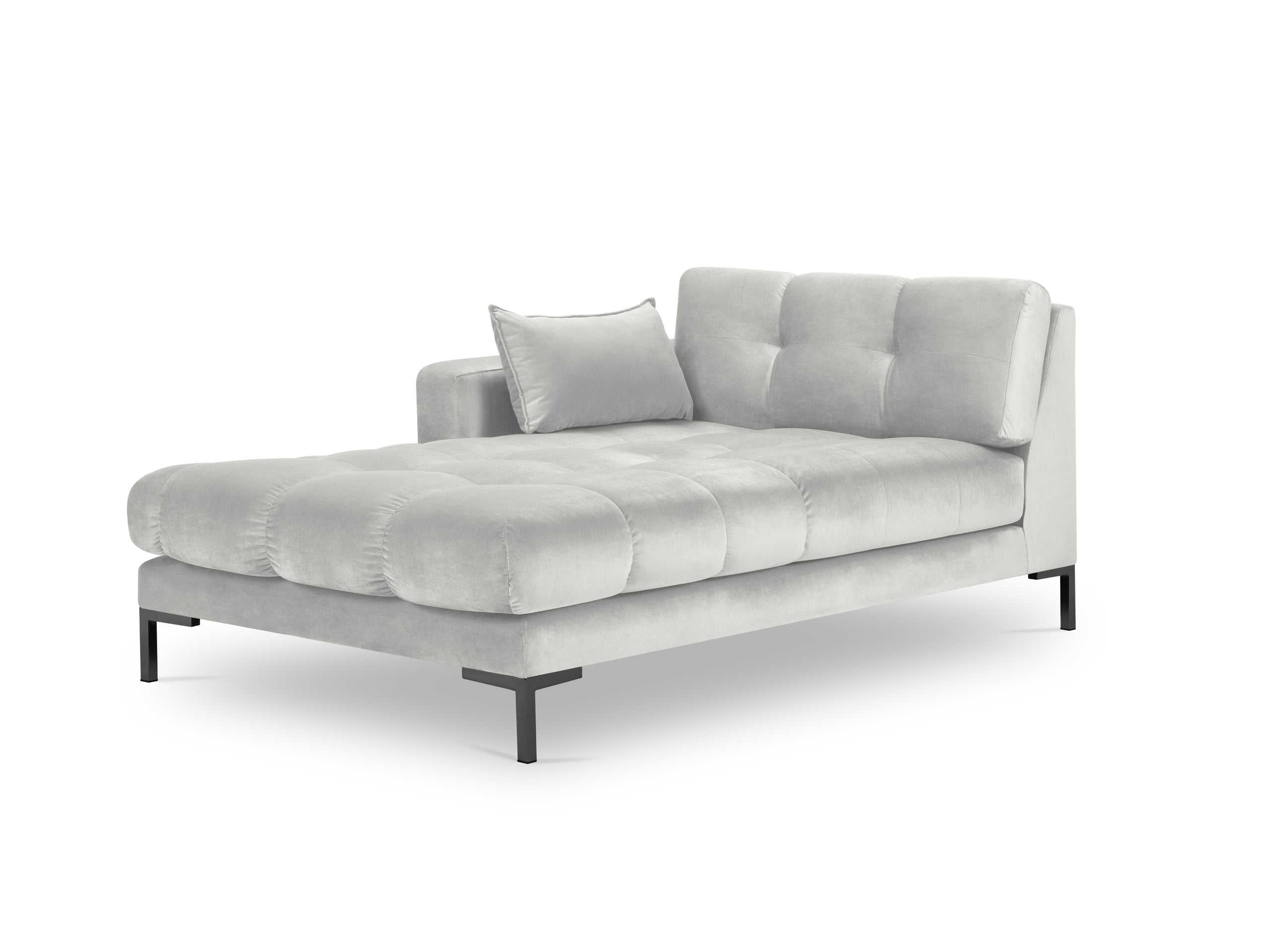 Micadoni Mamaia leňoška 102 × 185 cm - Zamat Bluvel (Blu03) - Strieborná - Ľavé prevedenie