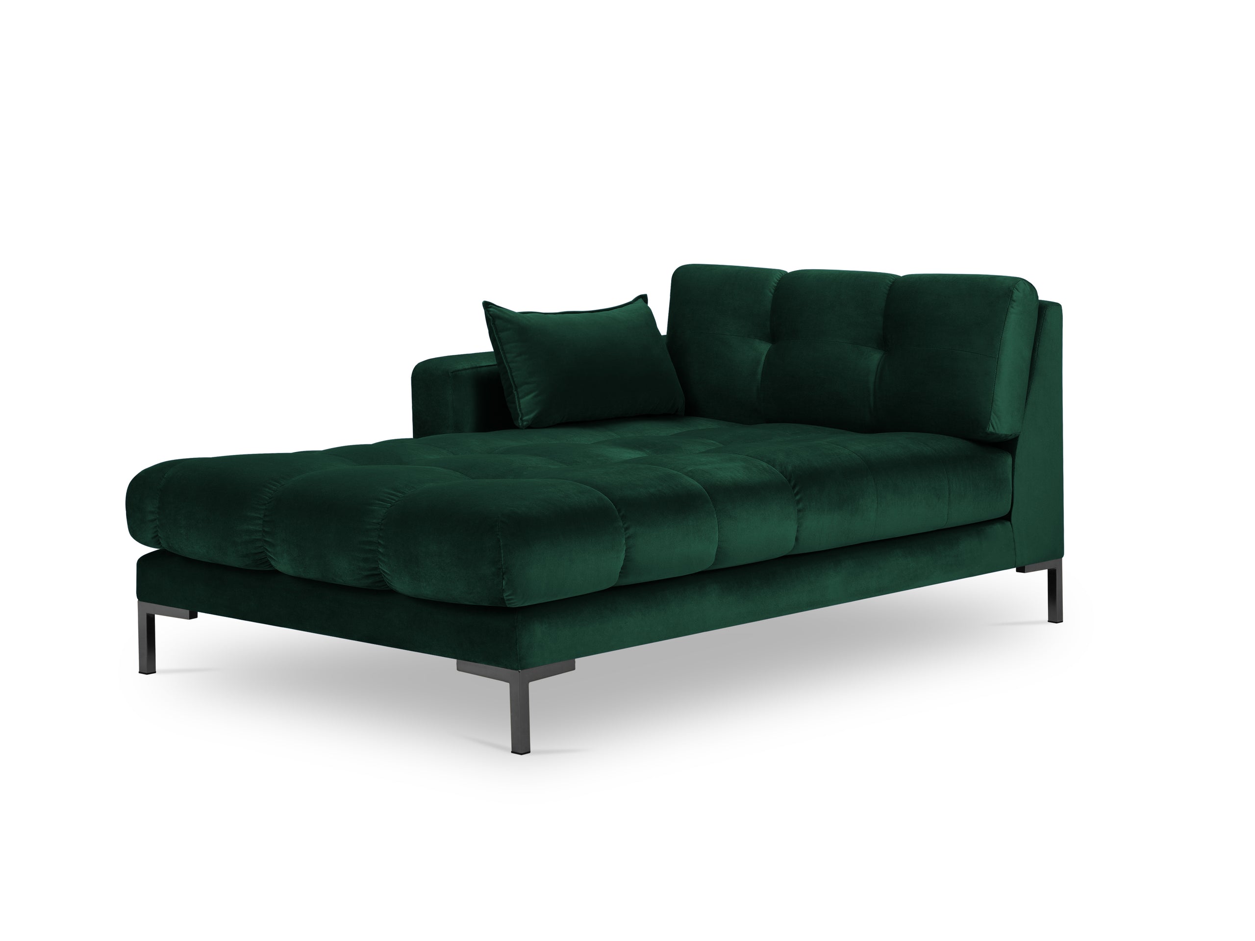 Micadoni Mamaia leňoška 102 × 185 cm - Zamat Bluvel (Blu78) - Fľaškovozelená - Ľavé prevedenie