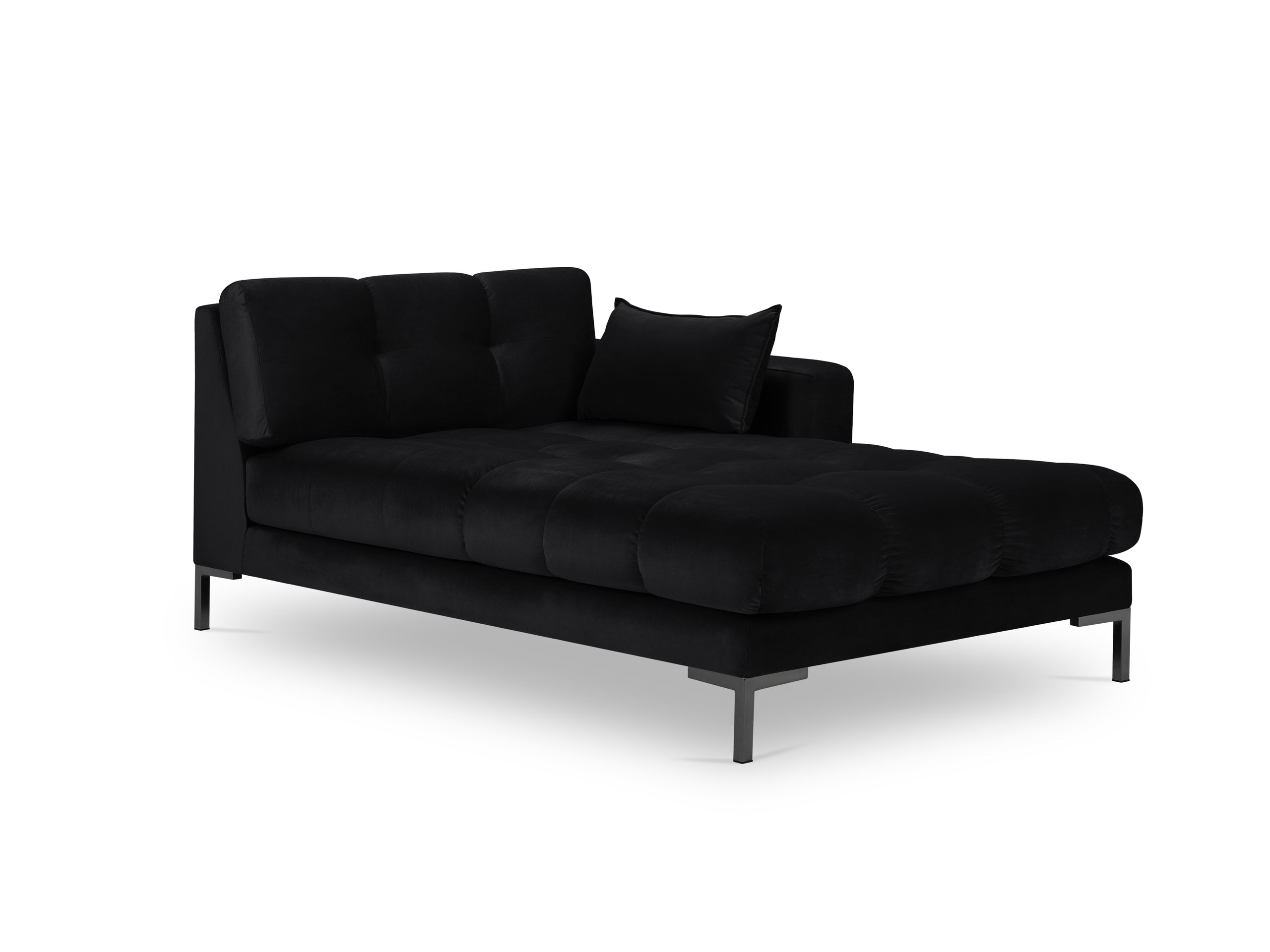 Micadoni Mamaia leňoška 102 × 185 cm - Zamat Bluvel (Blu19) - Čierna - Pravé prevedenie