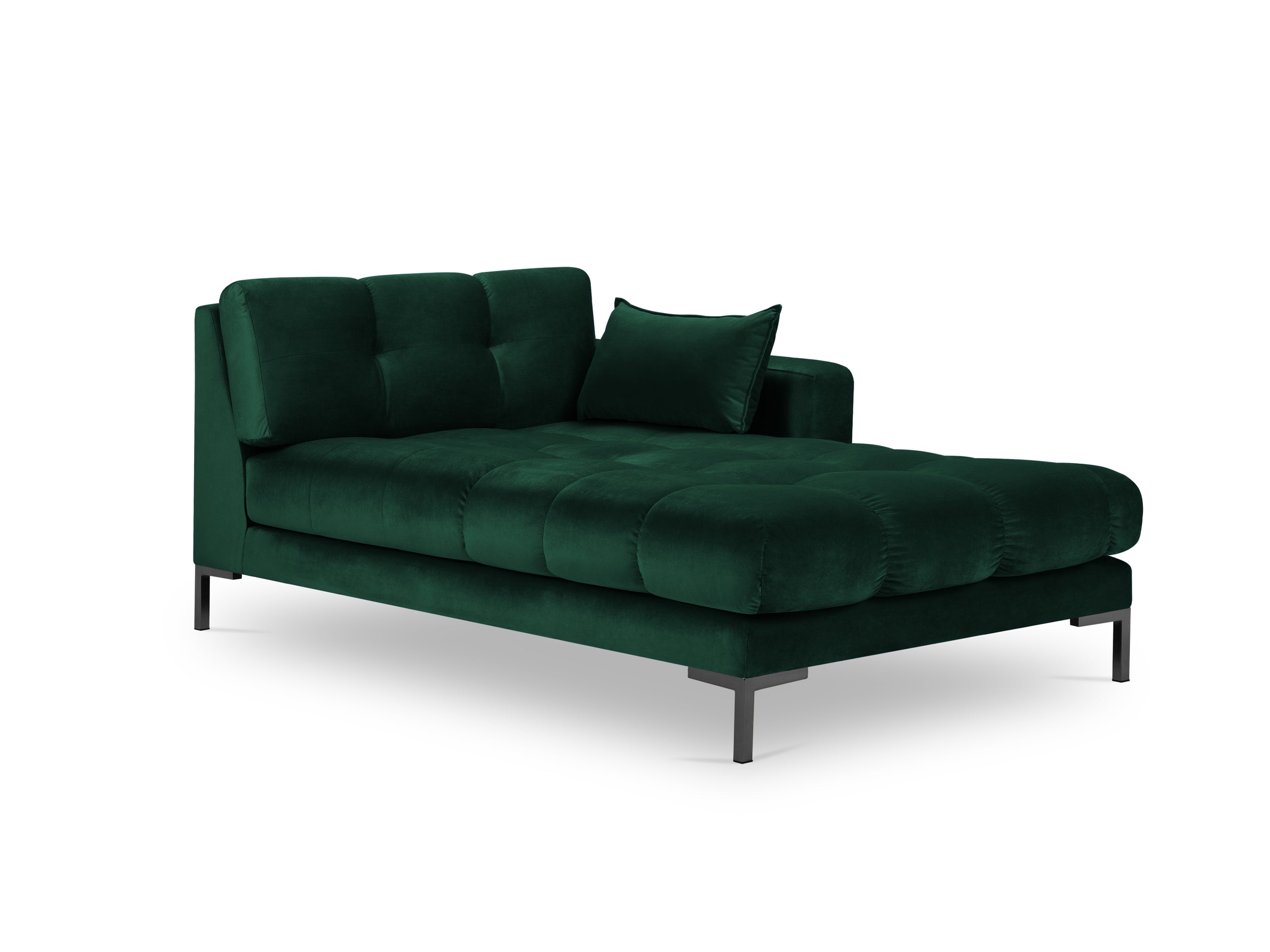 Micadoni Mamaia leňoška 102 × 185 cm - Zamat Bluvel (Blu78) - Fľaškovozelená - Pravé prevedenie